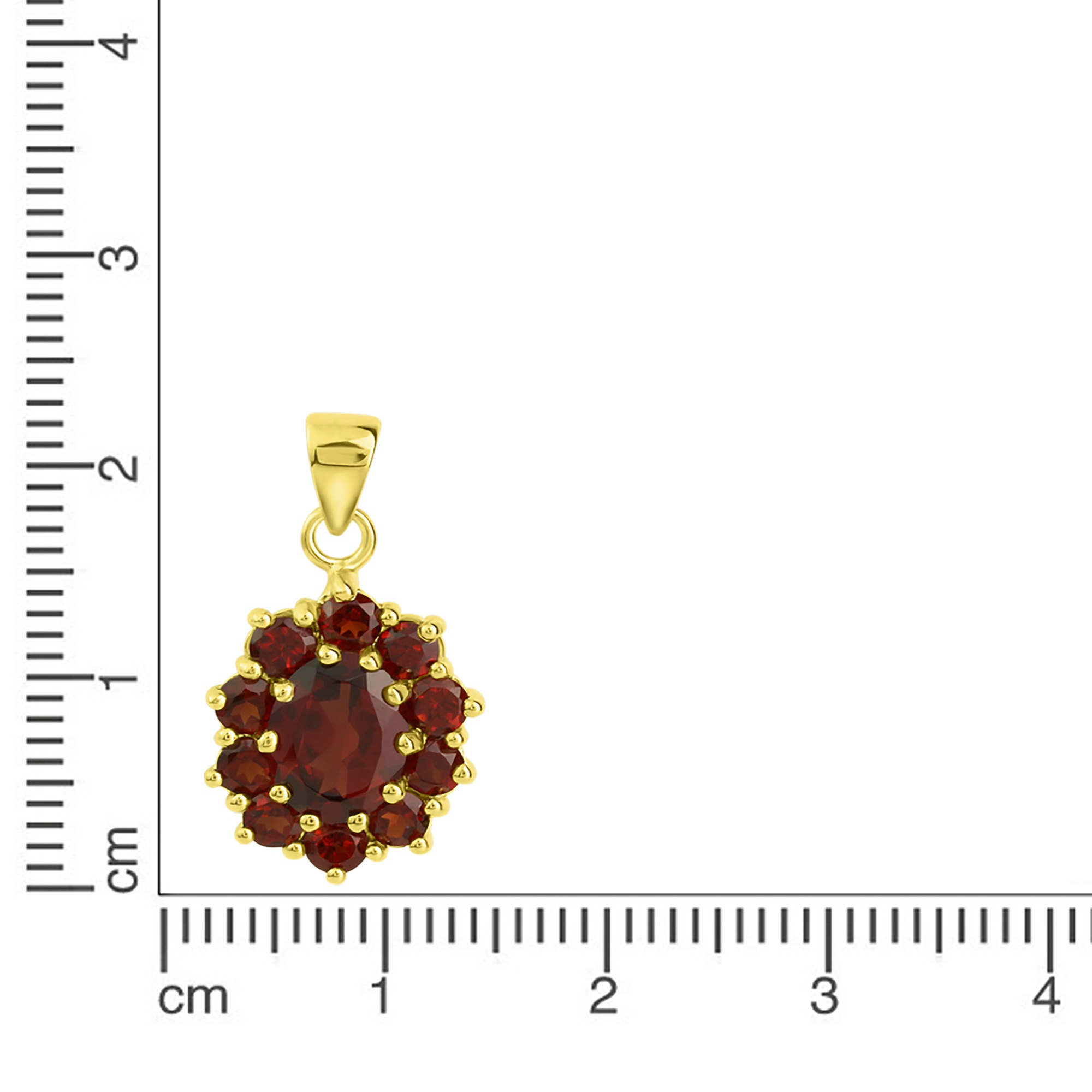 Vivance Kettenanhänger »925/- Sterling Silber vergoldet Granat«
