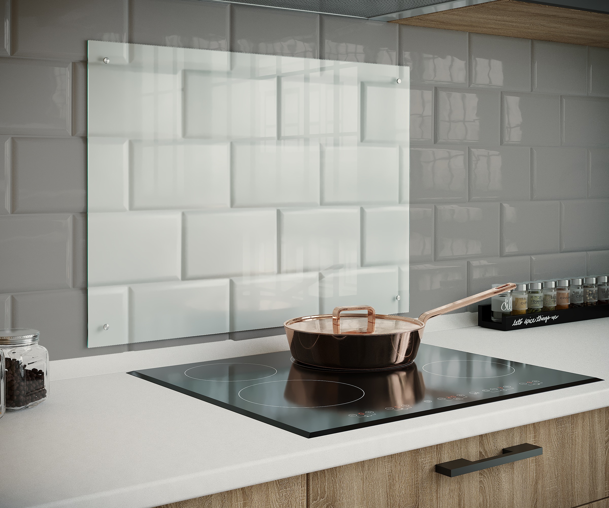 VCM Spritzschutz "Küchenrückwand Herd Spritzschutz 115 x 40 cm Esilo", B/H: 115cmklarglas, Spritzschutzwände