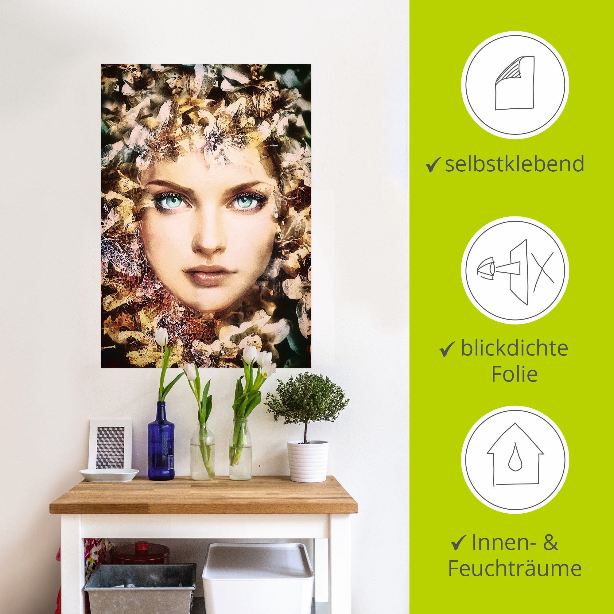 Artland Wandbild »Blumenfee«, Bilder von Frauen, (1 St.), als Alubild,  Leinwandbild, Wandaufkleber oder Poster in versch. Größen bestellen | BAUR | Poster