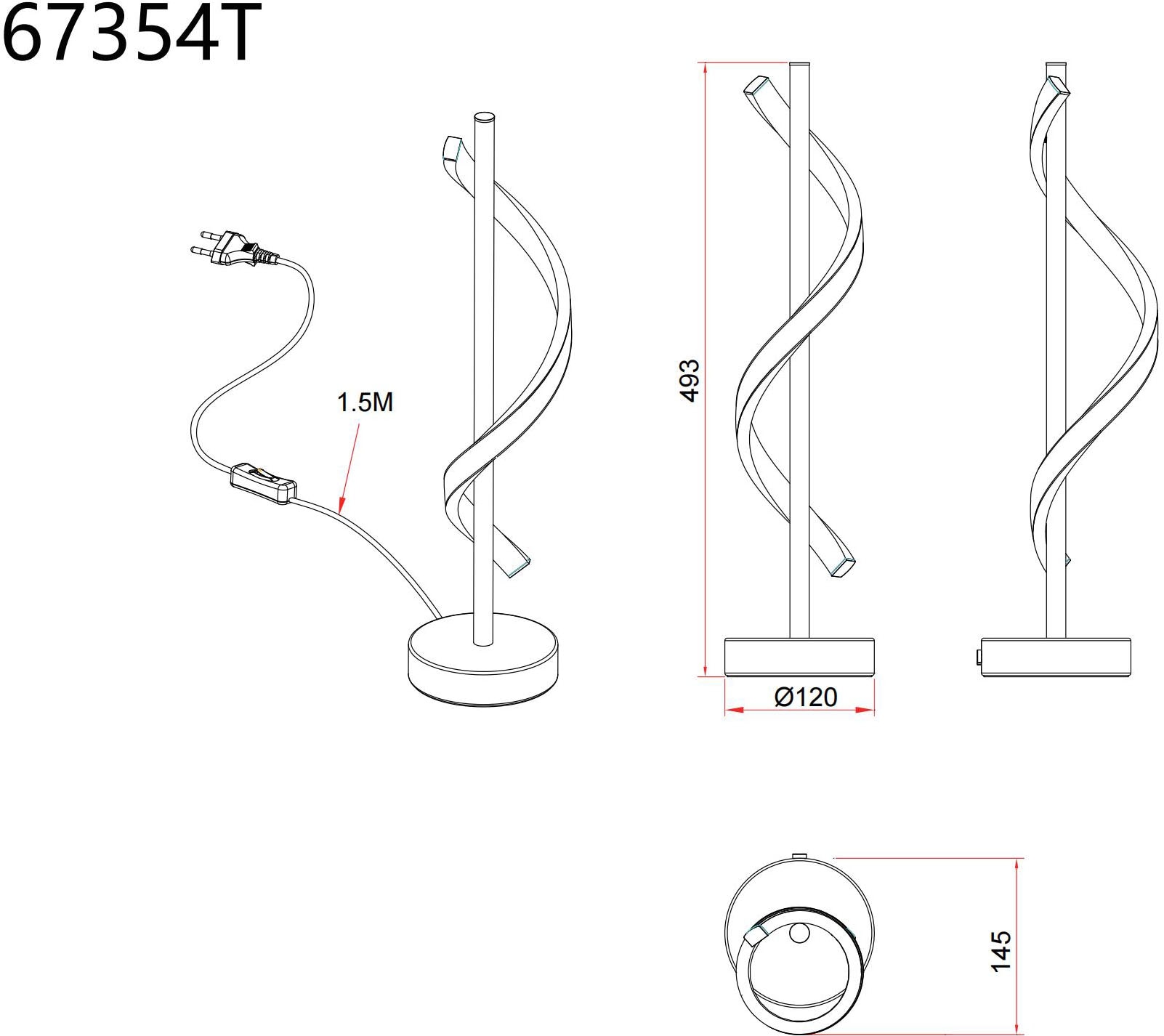 GLOBO LIGHTING Tischleuchte »WATKINS« LED-Modul 1 Stk. Warmweiß Tischlampe Nachttischlampe Deko-Tischleuchte Schlafzimmer