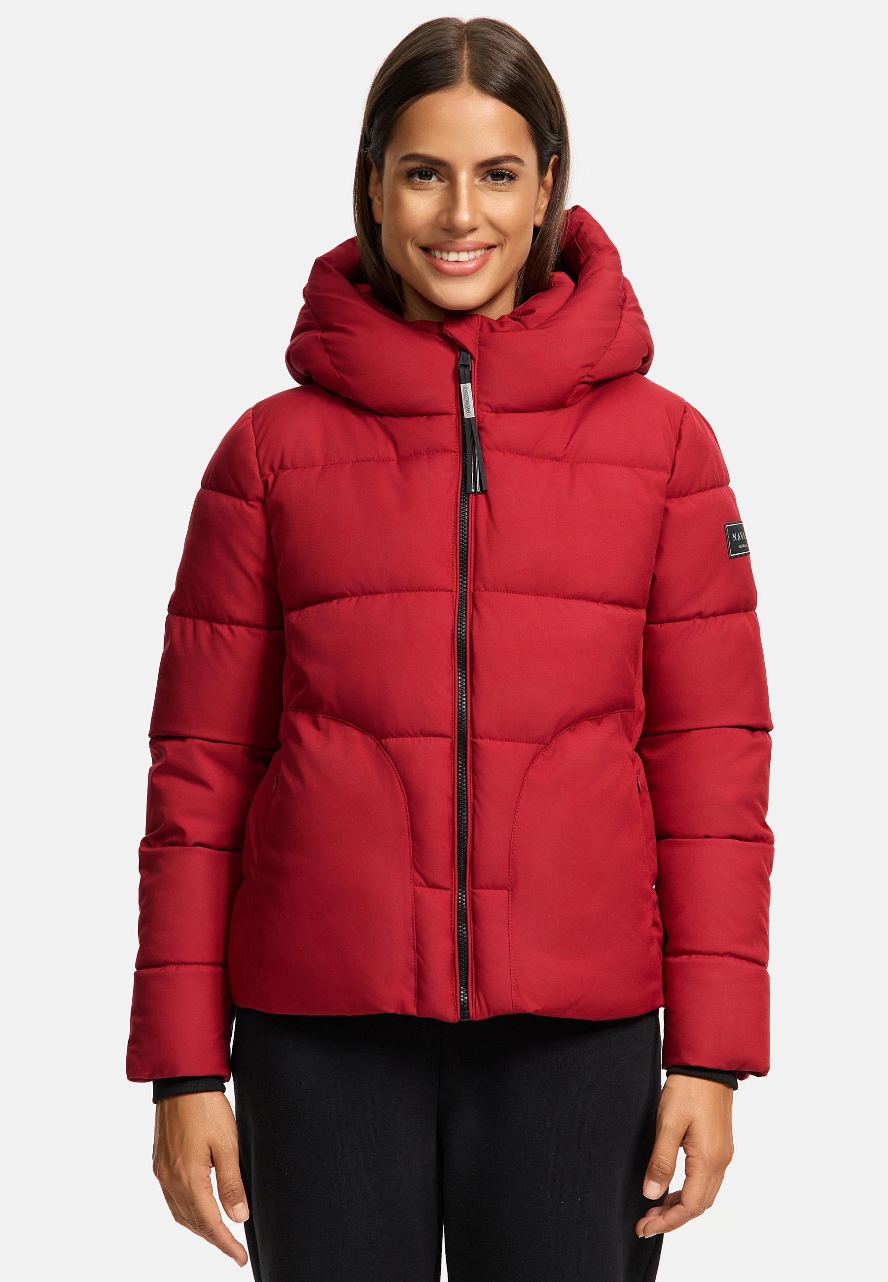 Navahoo Steppjacke »Lachperle XIV«, mit Kapuze, Kurze gesteppte Damen Winterjacke mit hohem Kragen und Kapuze