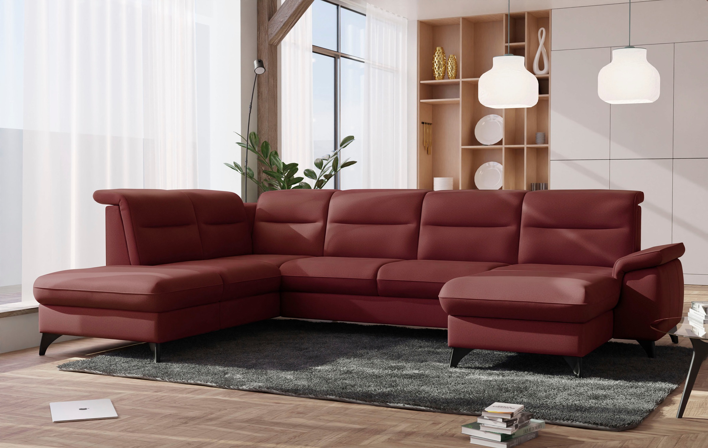 sit&more Wohnlandschaft "Astoria U-Form" wahlweise mit motorischer Relaxfunktion