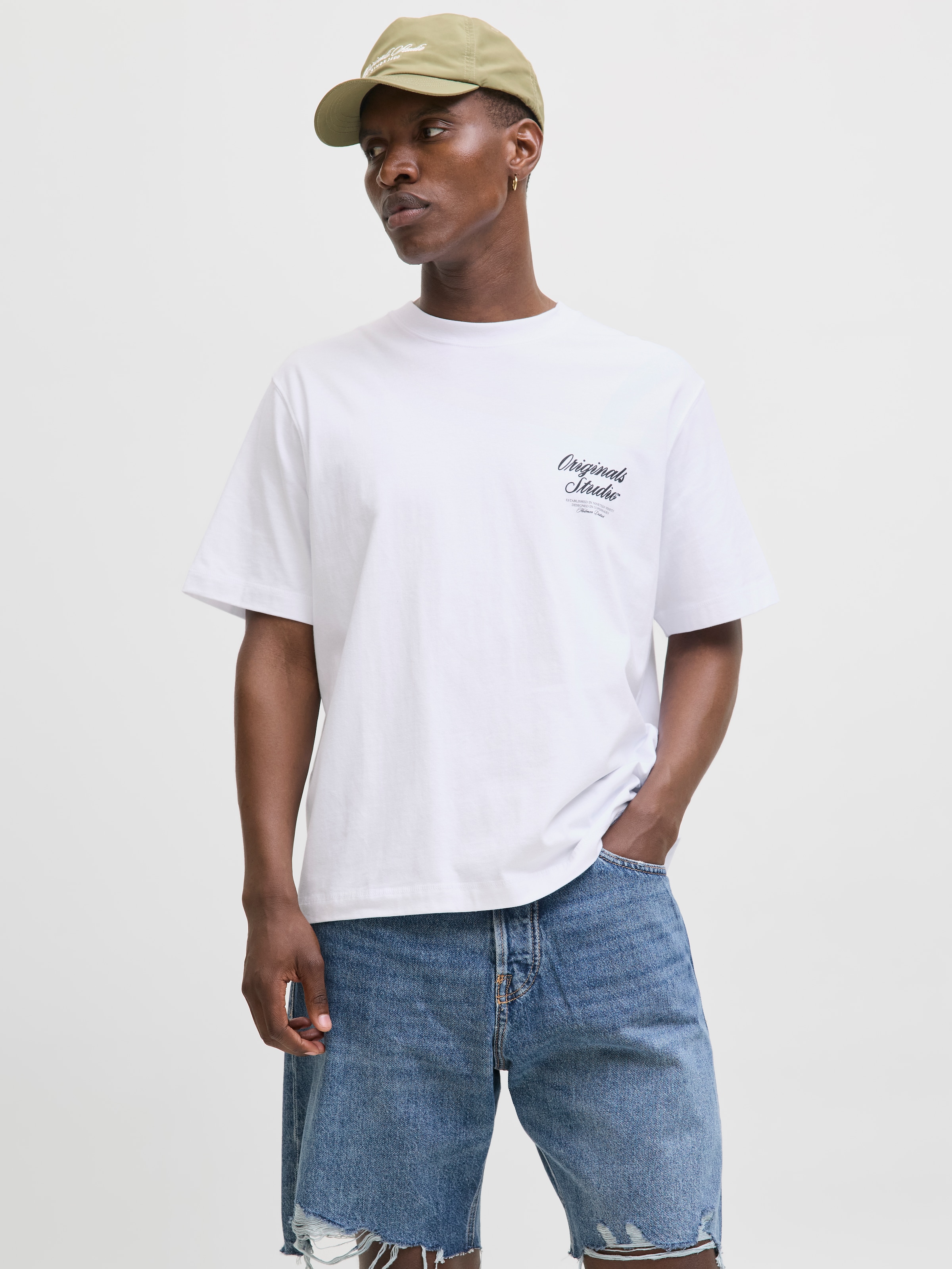 Jack & Jones Herren Rundhals T-Shirt JORNORREBRO TYPO TEE SS CREW NECK - Re günstig online kaufen
