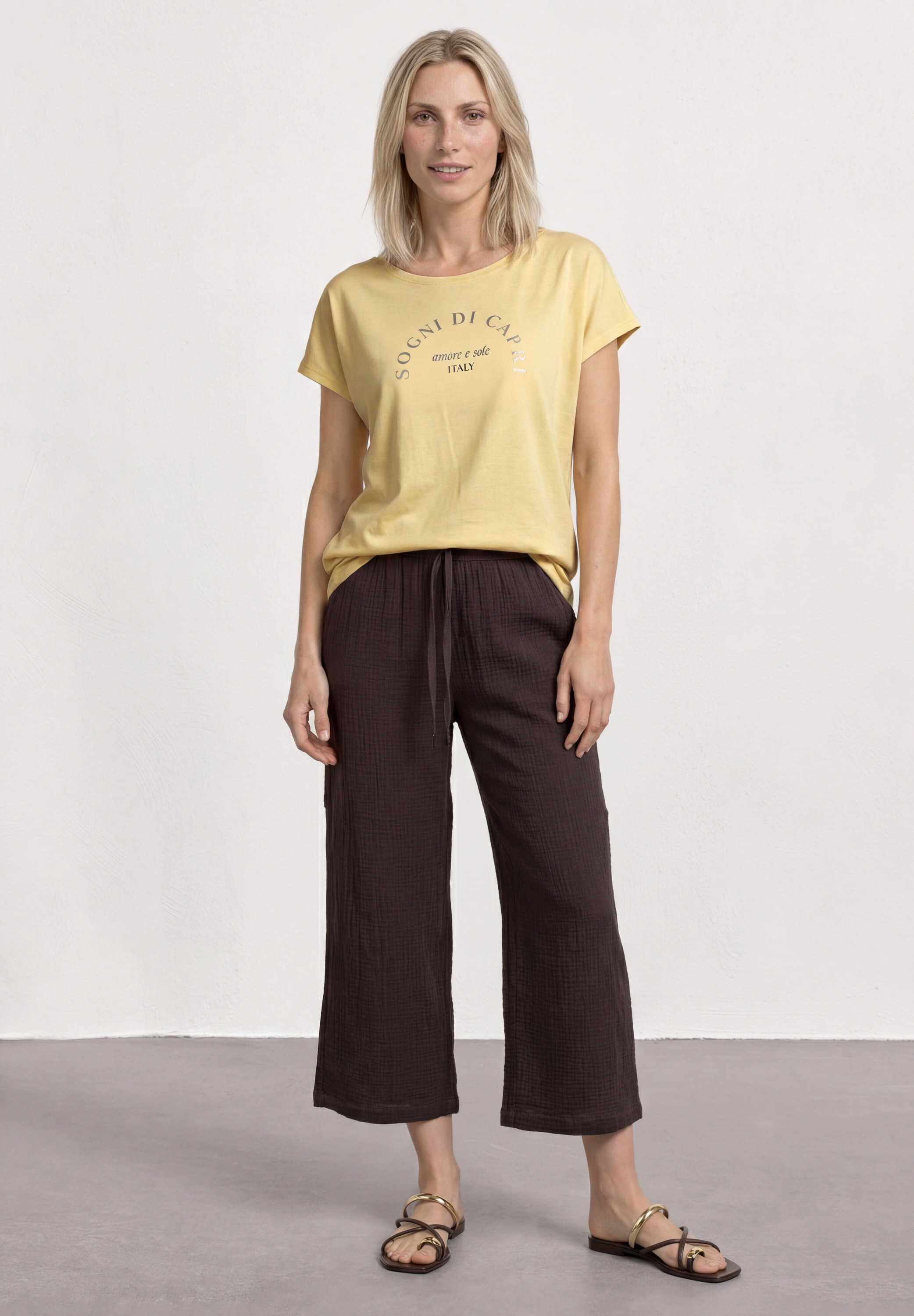 STREET ONE Shirttop Sommershirt mit Wording Artwork