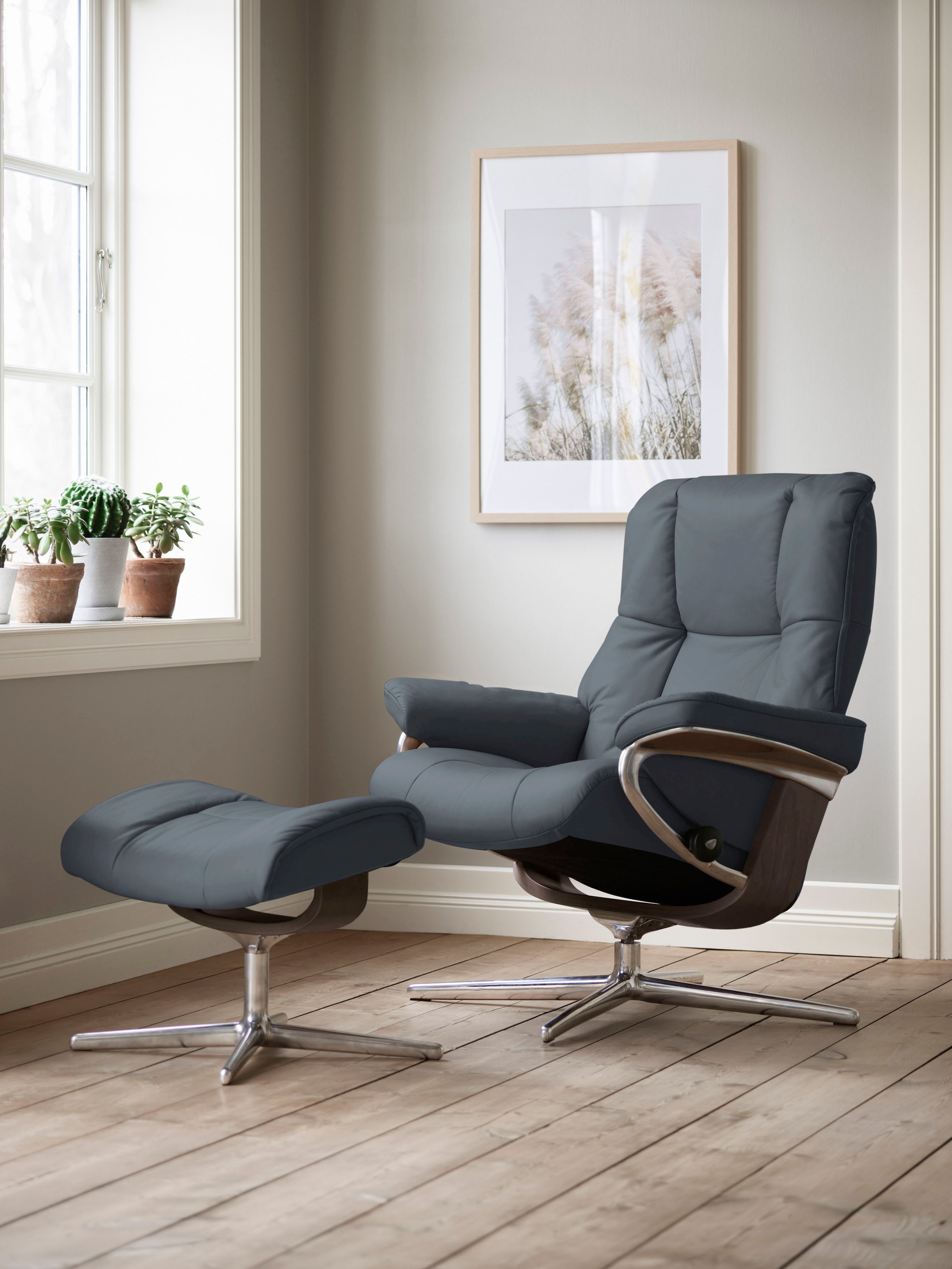 Stressless Fußhocker "Mayfair", mit Cross Base, Größe S, M & L, Holzakzent Wenge