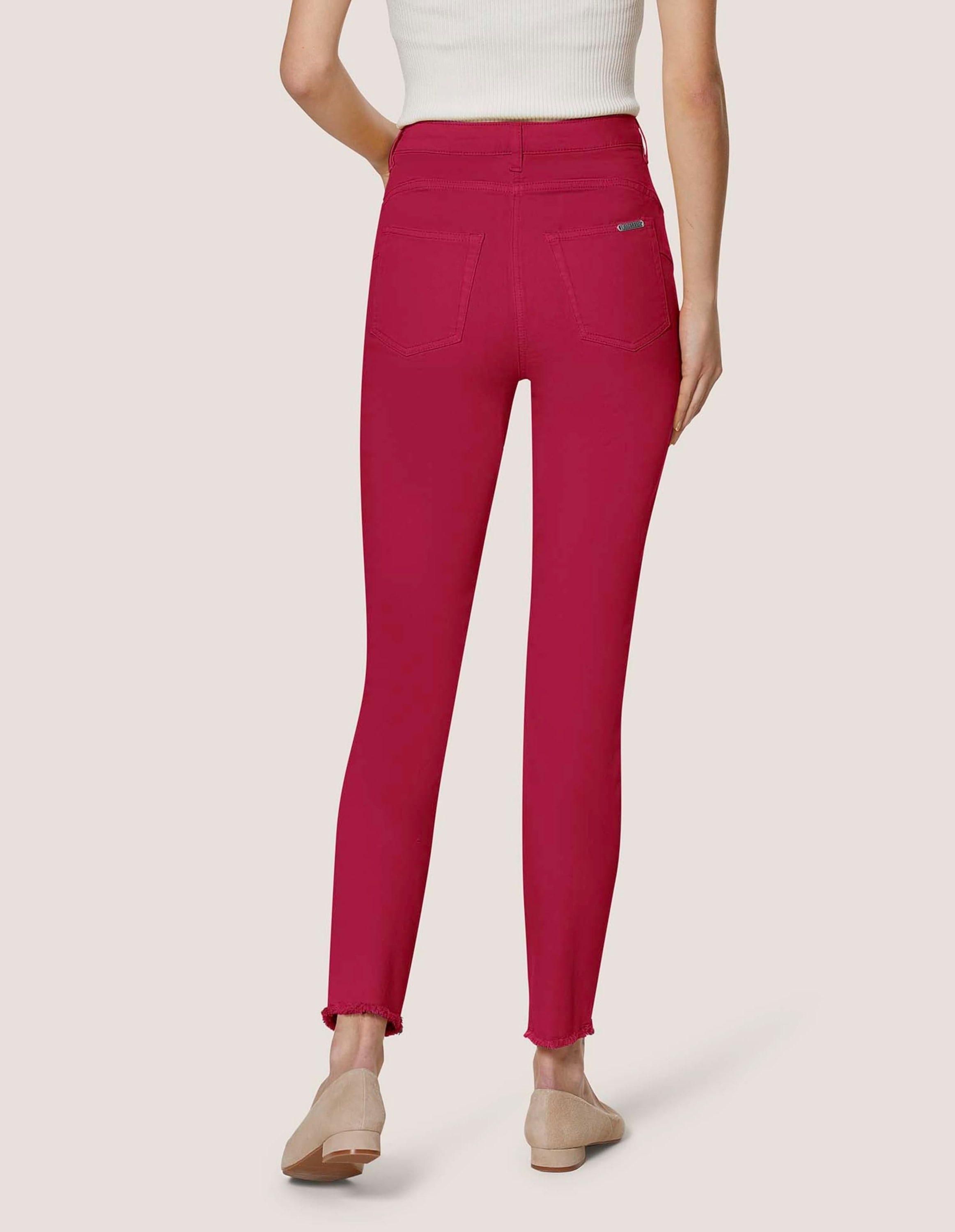 MADELEINE Regular-fit-Jeans »Jeans Mid Waist Skinny-Hose mit Fransen«