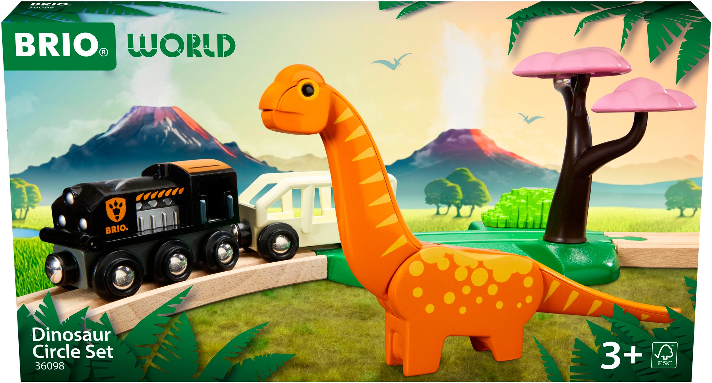 BRIO® Spielzeug-Eisenbahn »BRIO® WORLD, Dinosaurier Bahn Set« FSC® - schützt Wald
