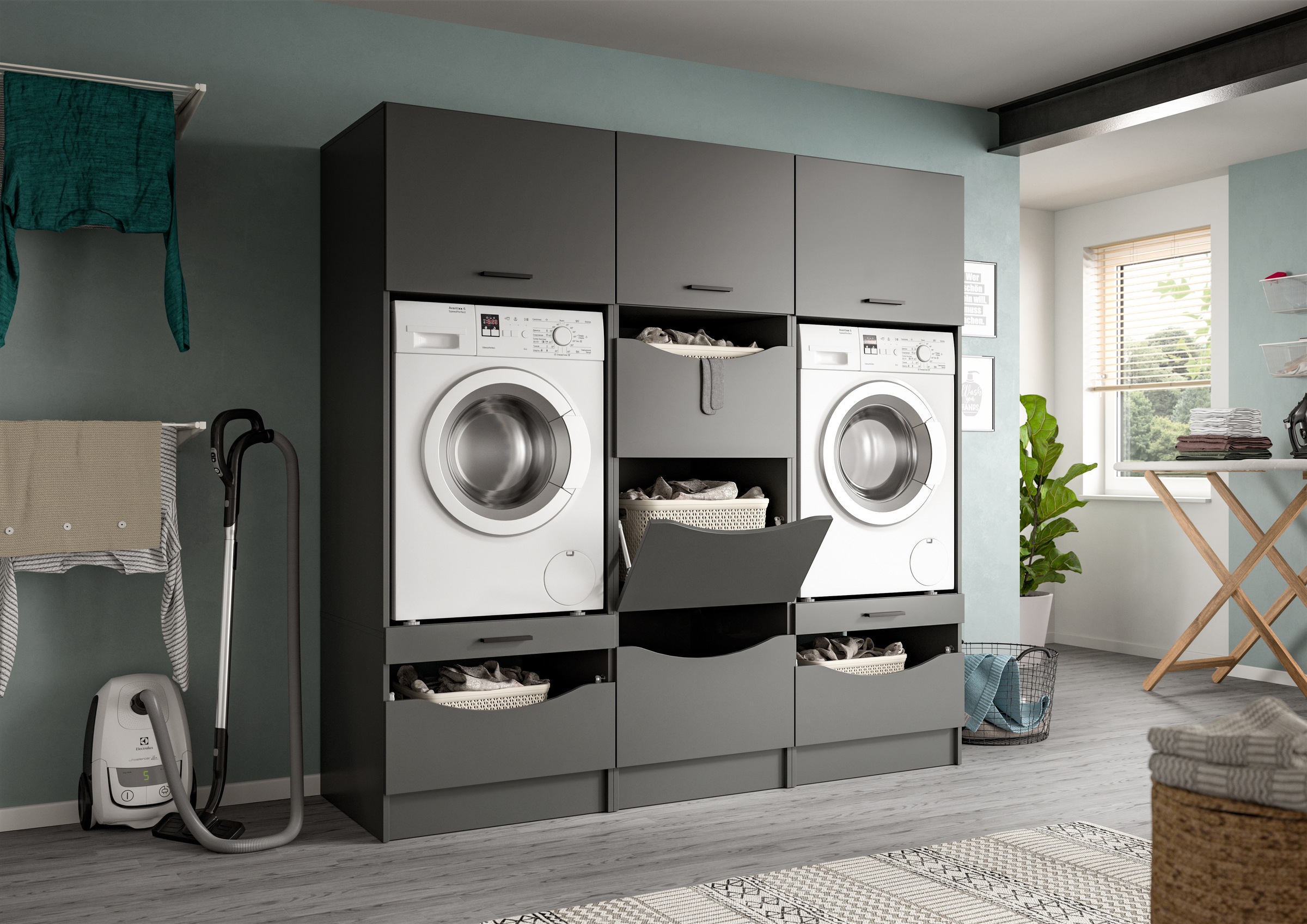 welltime Badmöbel-Set "FALAS, TOPSELLER, 3-teilig, Hauswirtschaftsraum Set, günstig online kaufen