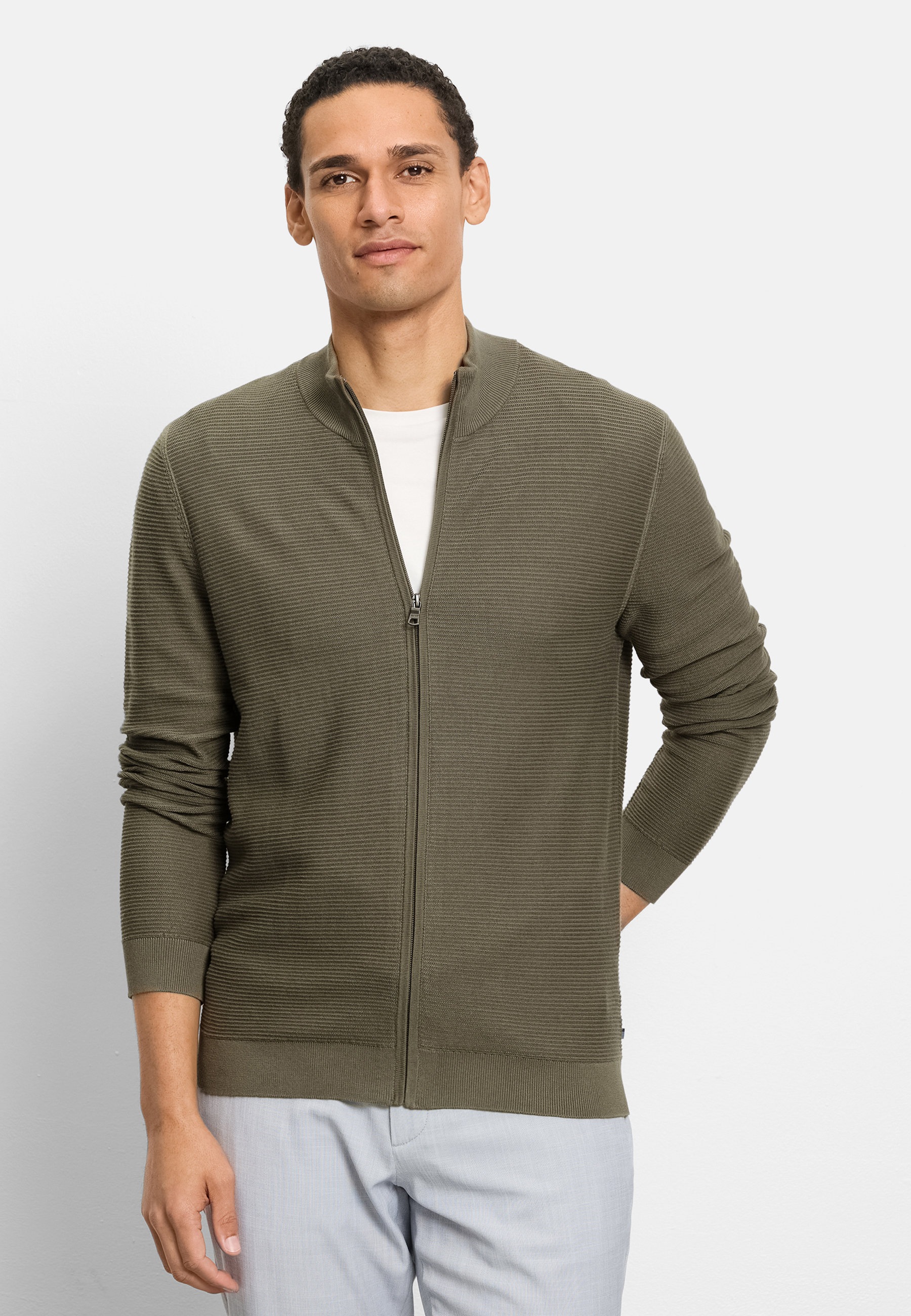 OLYMP Sweatjacke "OLYMP Casual Strick, Sweatjacke"