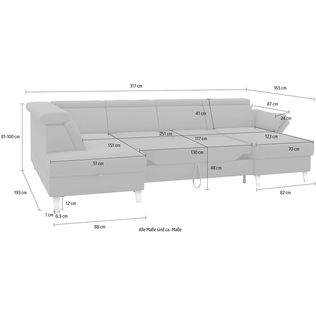 sit&more Wohnlandschaft »Vincenzo U-Form«