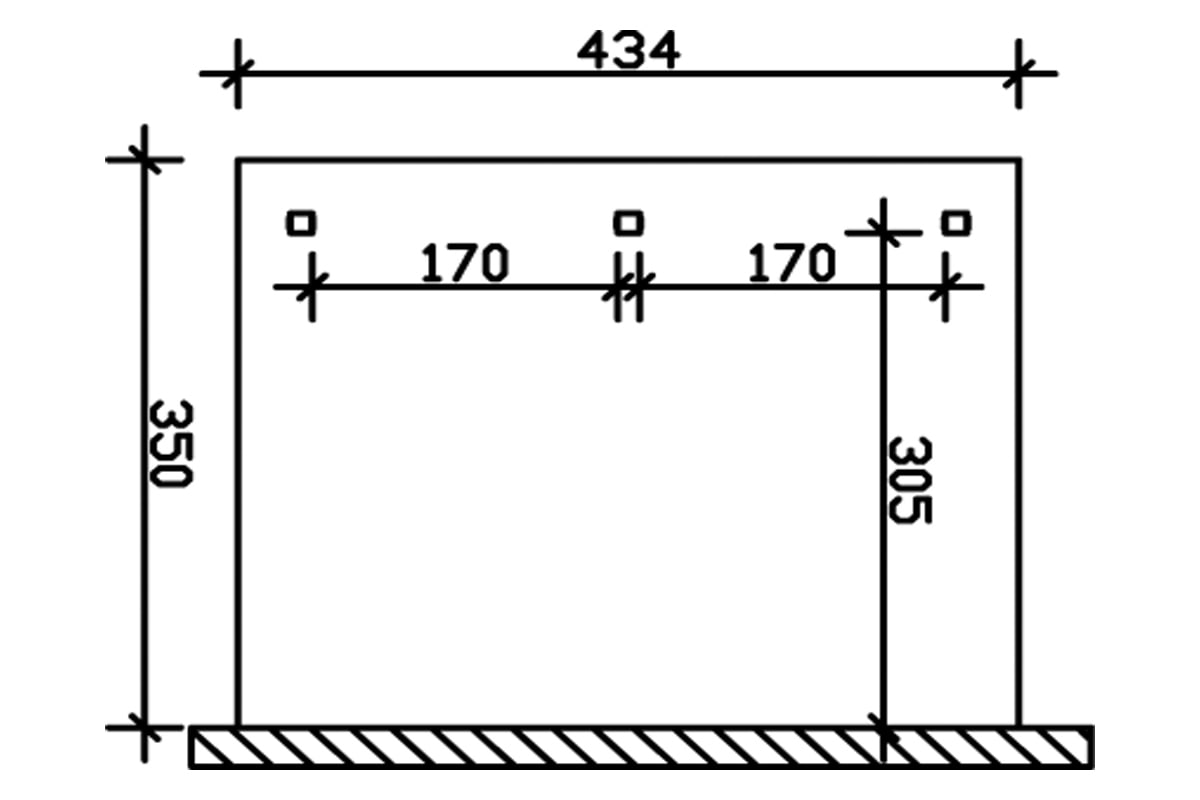 Skanholz Terrassendach »Rimini«, 434 cm Breite, verschiedene Tiefen