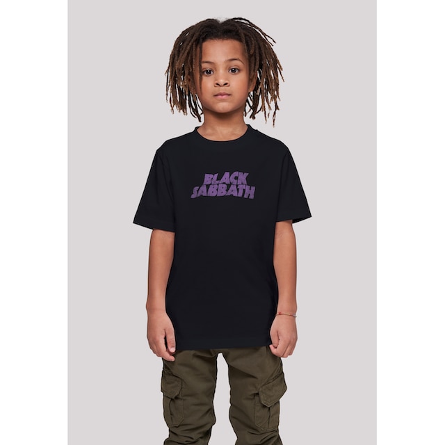 F4NT4STIC T-Shirt »Black Sabbath Heavy Metal Band Wavy Logo Distressed Black«,  Print online bestellen | BAUR