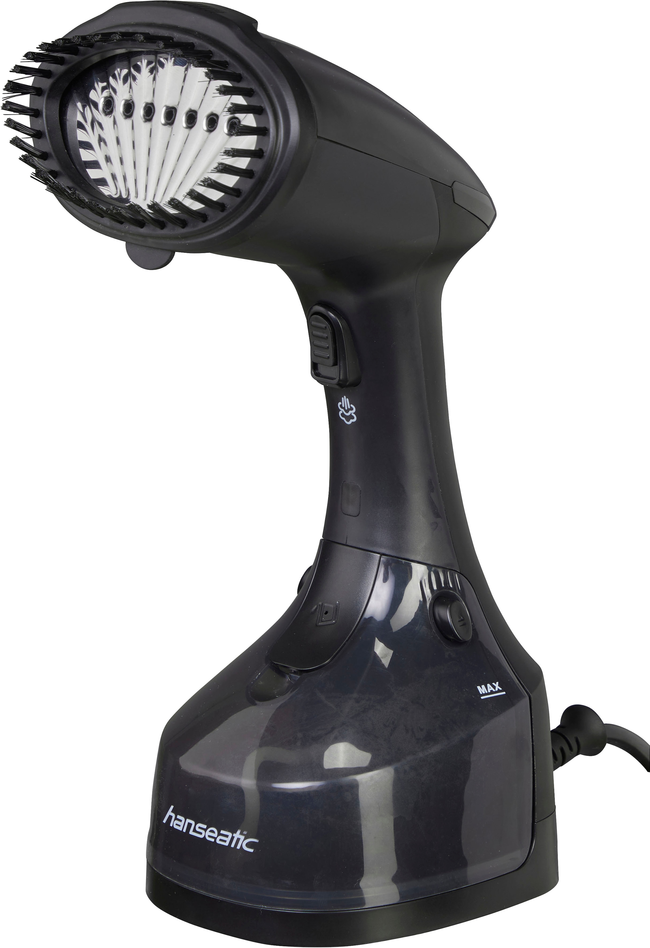 Hanseatic Dampfglätter »HHS25022BCU, 1300 W, elegantes Design«, 1300 W, 2,5 m Kabel, Edelstahl-Sohle, Anti-Tropf-System