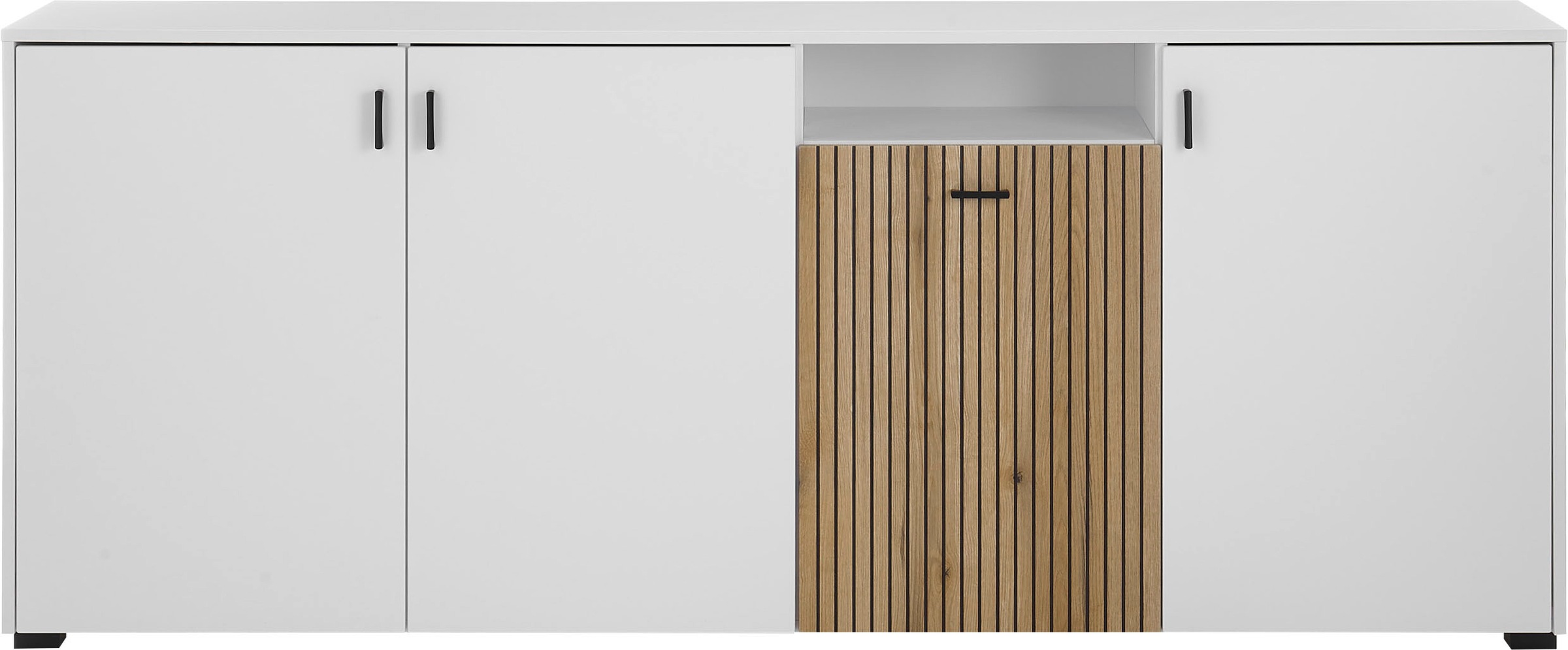 INOSIGN Sideboard »Hudson«, in moderner Trendfarbe, Griffe aus Metall (Schwarz), Breite 200 cm