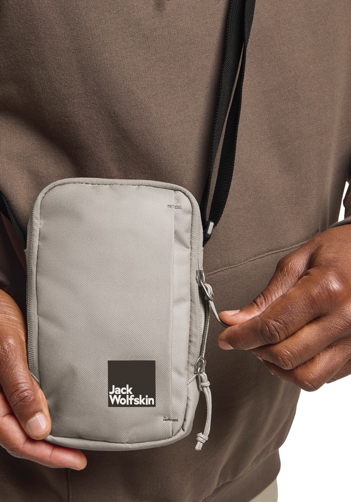 Umhängetasche JACK WOLFSKIN "KONYA BAG", Herren, Gr. onesize, grau (stone), Polyester, Taschen Umhängetasche 2