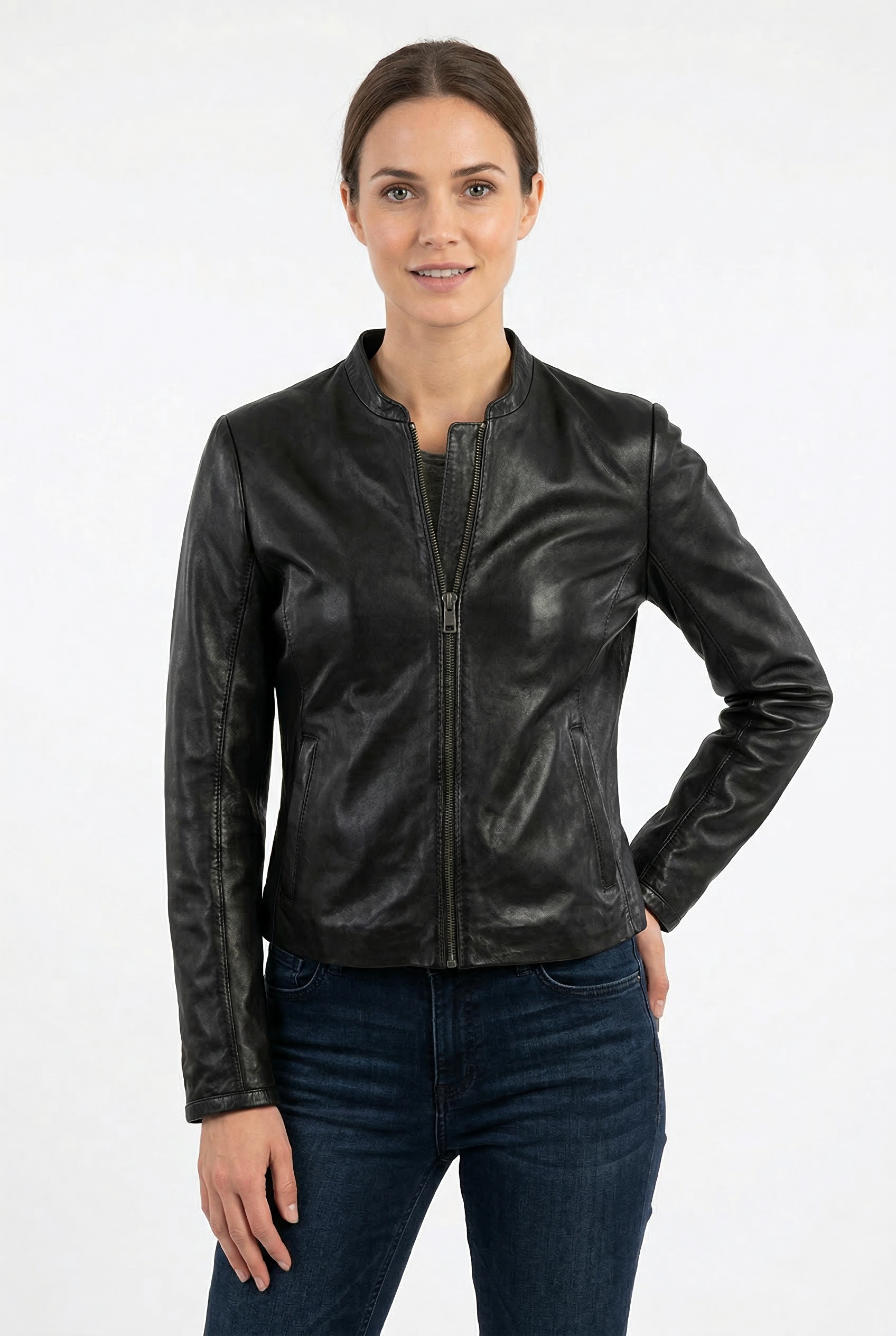 Mauritius Lederjacke "MWLuena" im minimalistischen Design günstig online kaufen