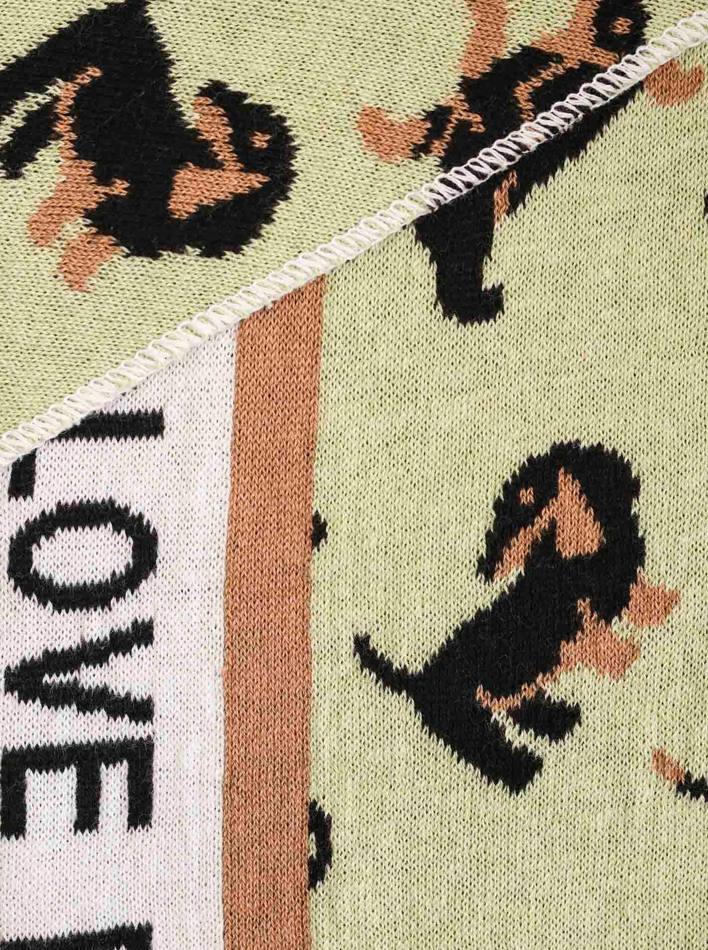 Zwillingsherz Dreieckstuch, Feinstrick, Animal-Print, Statement günstig online kaufen