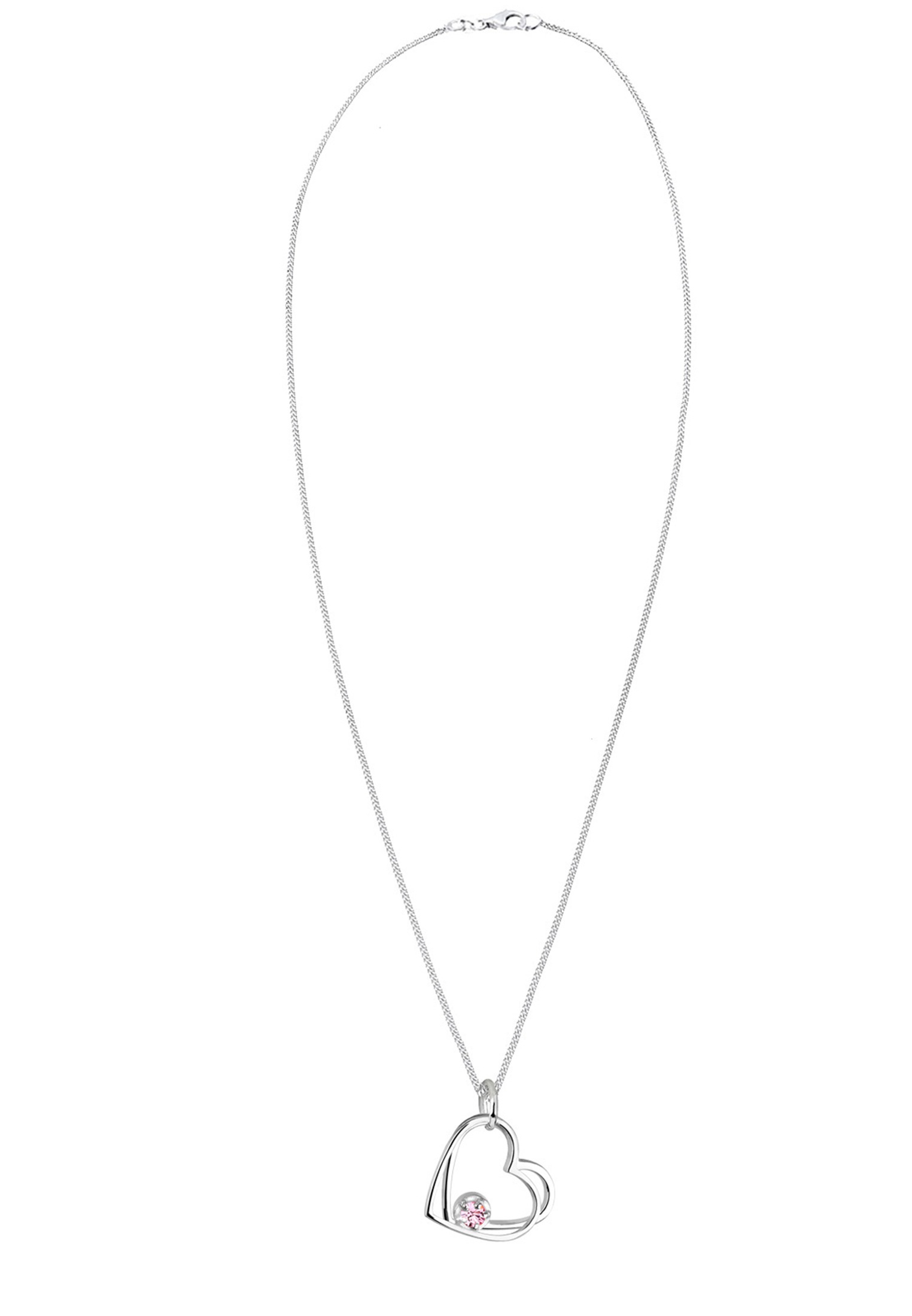 Elli Silberkette »Halskette Herz Glas Kristalle  925 Sterling Silber«