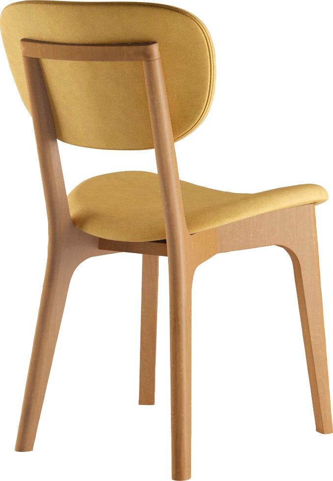 INOSIGN Stuhl »COZY Made in Italy«, (Set), 2 St., Microfaser, Gestell in Buche, Kirsch- oder Nussbaum, Massivholz, Design Stuhl
