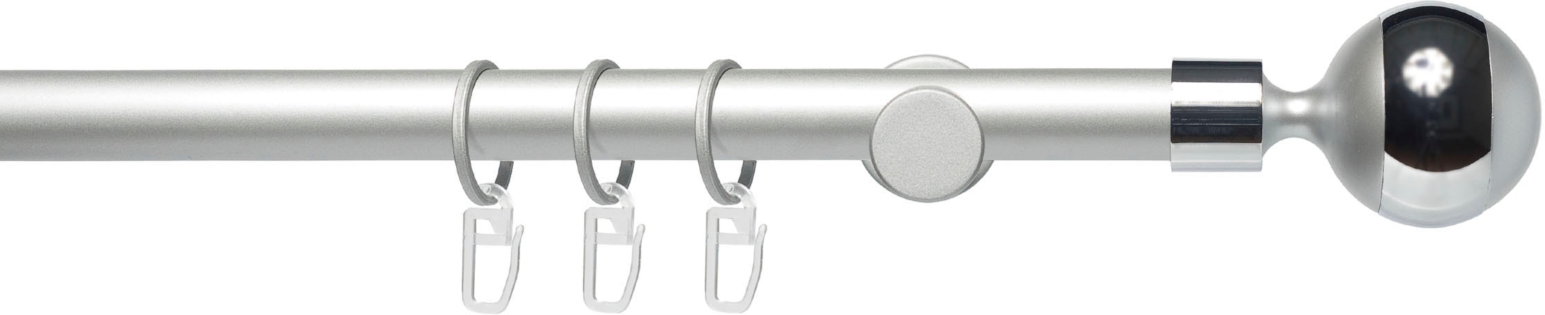 Liedeco Gardinenstange "Fertigstilgarnitur 20 mm Power Kugel mit Ring" Ø 2 günstig online kaufen