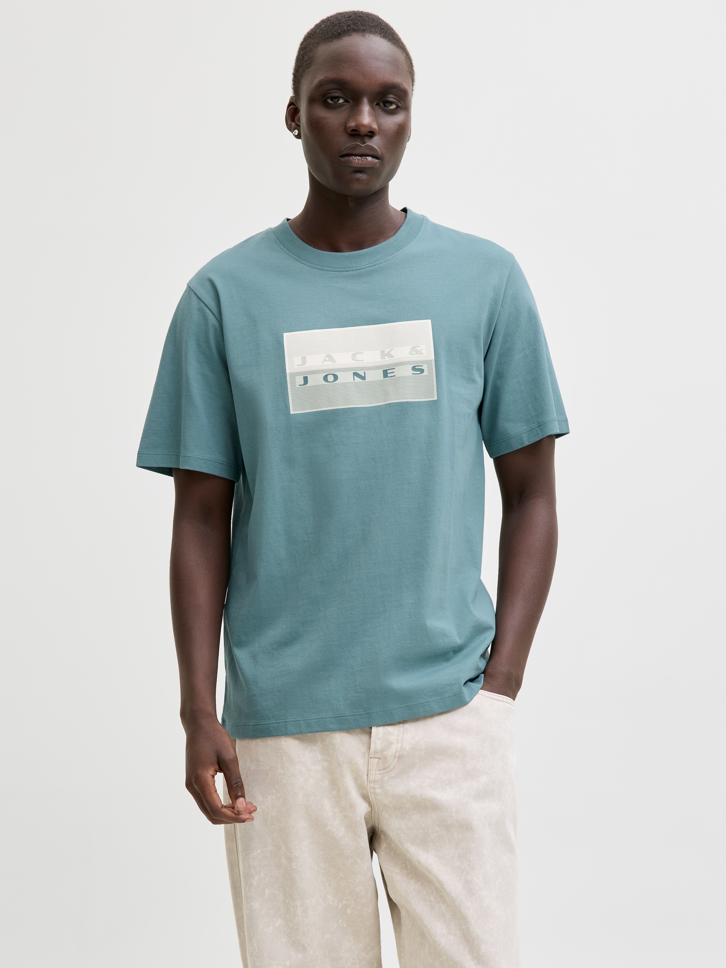 Jack & Jones Kurzarmshirt »JCOFUSION DOTS PRINT TEE SS CREW SN« Baumwolle, regular fit