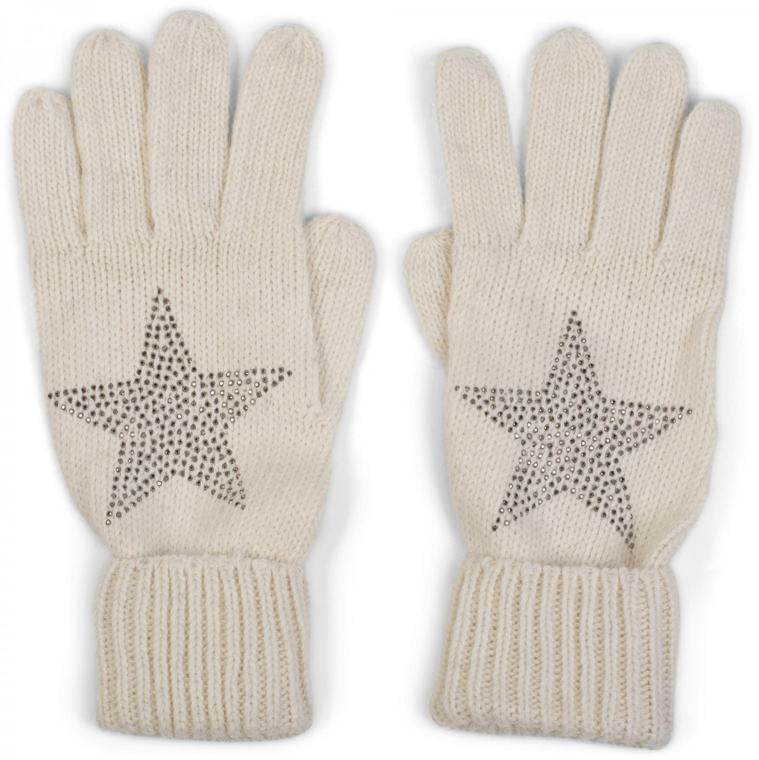 styleBREAKER Strickhandschuhe "Strick Handschuhe mit Strass Stern" 1 Stk.