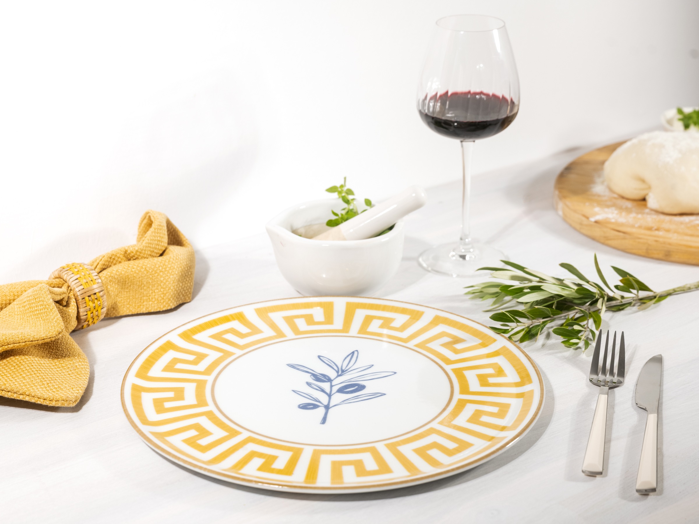 CreaTable Pizzateller »Gourmet Athena, Teller-Set, 4-tlg.« Griechische Eleganz, Vielseitig einsetzbar