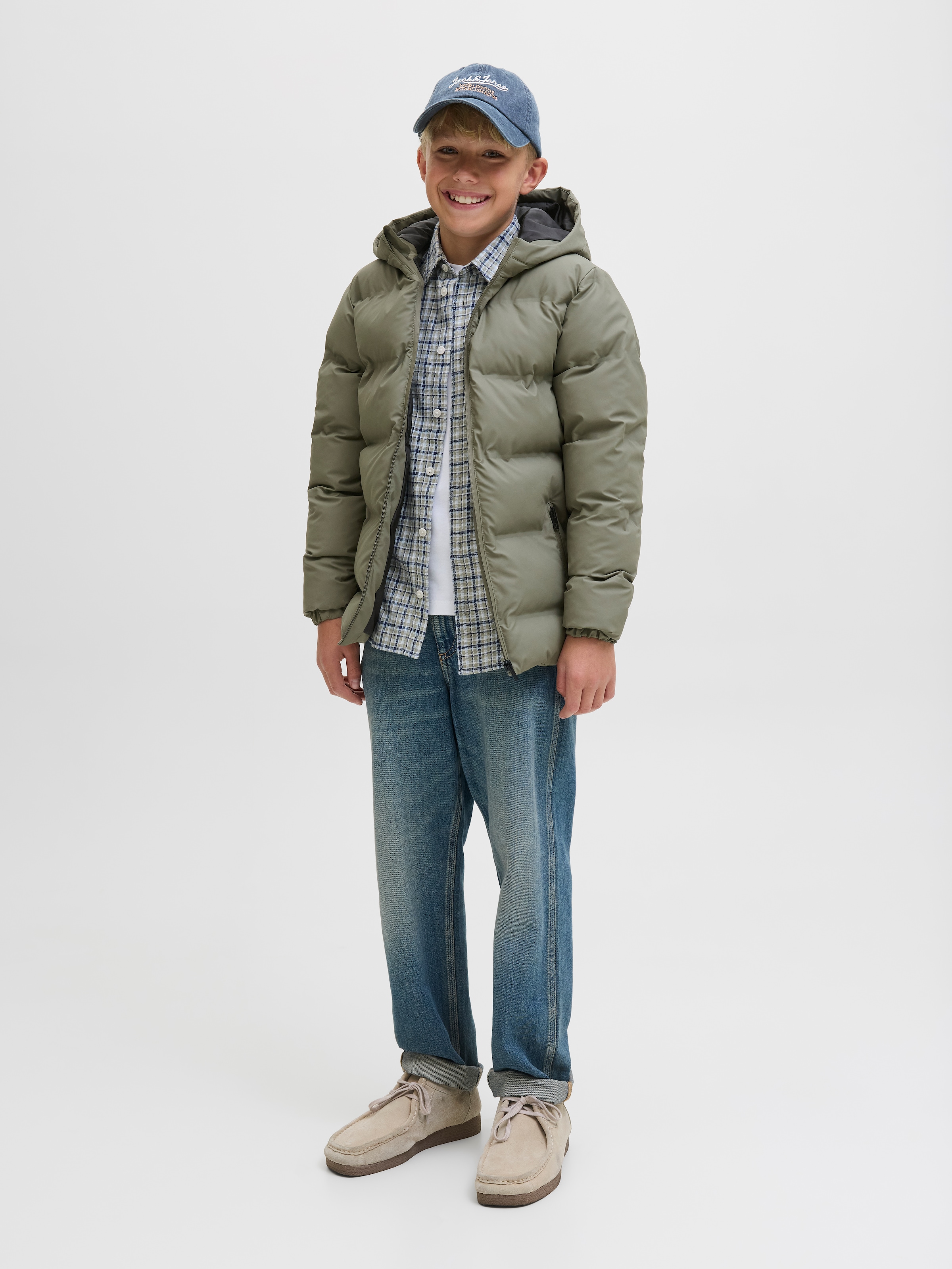 Jack & Jones Junior Steppjacke »JJELEMENTS PU PUFFER JNR« mit Kapuze