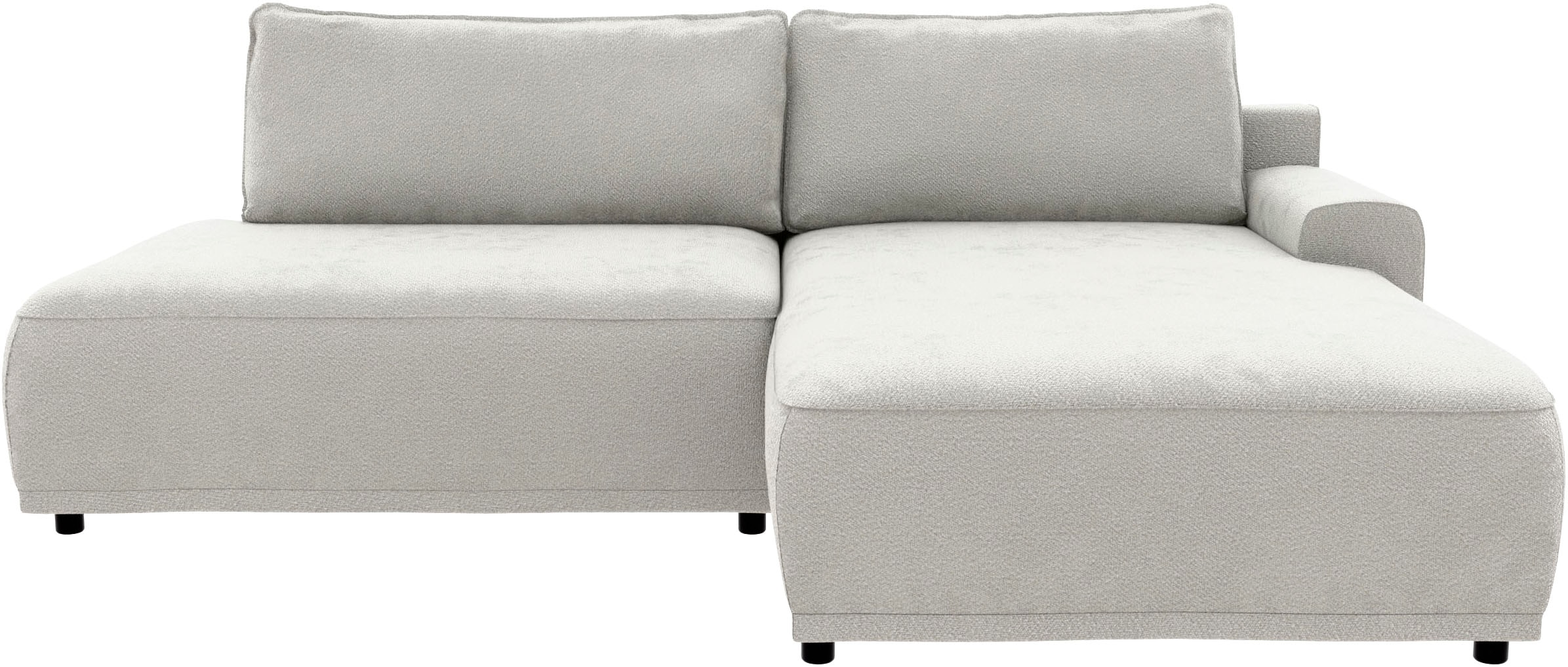 TRENDMANUFAKTUR Ecksofa »Fordon II, Schlafsofa mit Bettkasten, Couch in L-Form, Breite 250 cm«, in Struktur fein LEO, haustierfreundlich, wollweiß, Armlehne rechts
