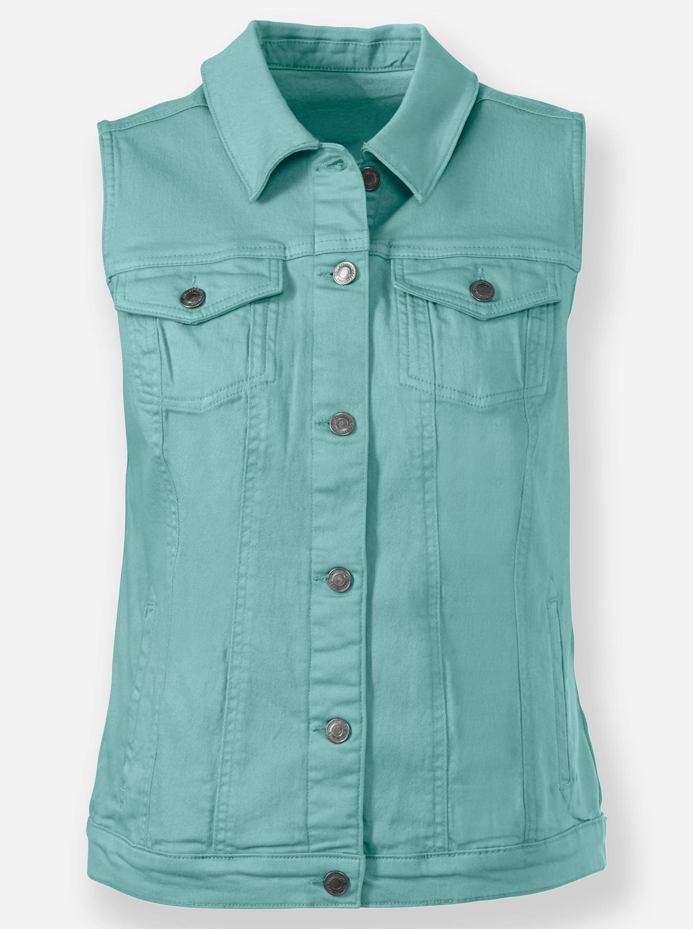 Casual Looks Denim Vest Women's Green 42 3
