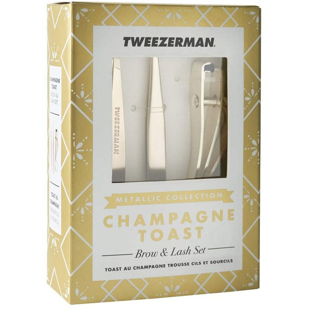 TWEEZERMAN Wimpernzange »Champagne Toast Deluxe Brow & Lash«, (Set, 3 tlg.)