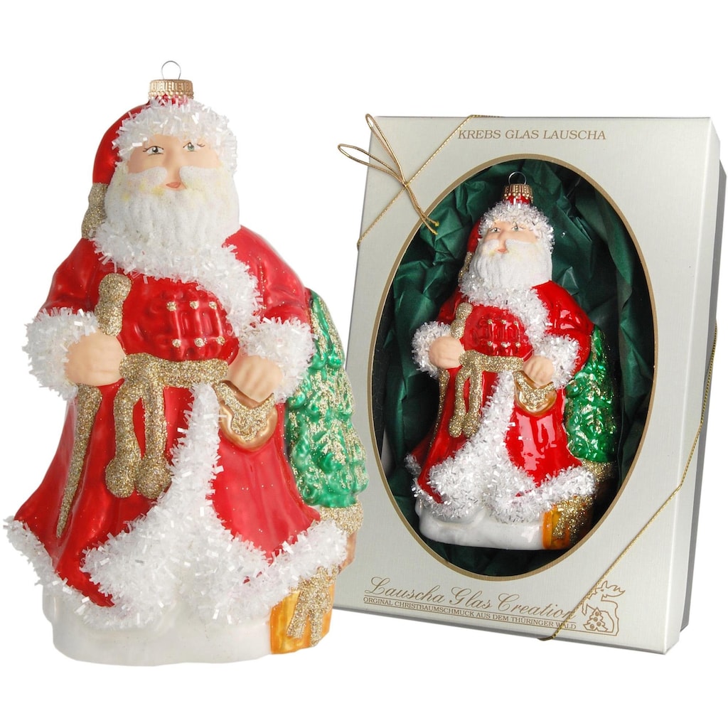 Krebs Glas Lauscha Christbaumschmuck »Weihnachtsmann, Weihnachtsdeko rot, Christbaumschmuck«, (1 tlg.)