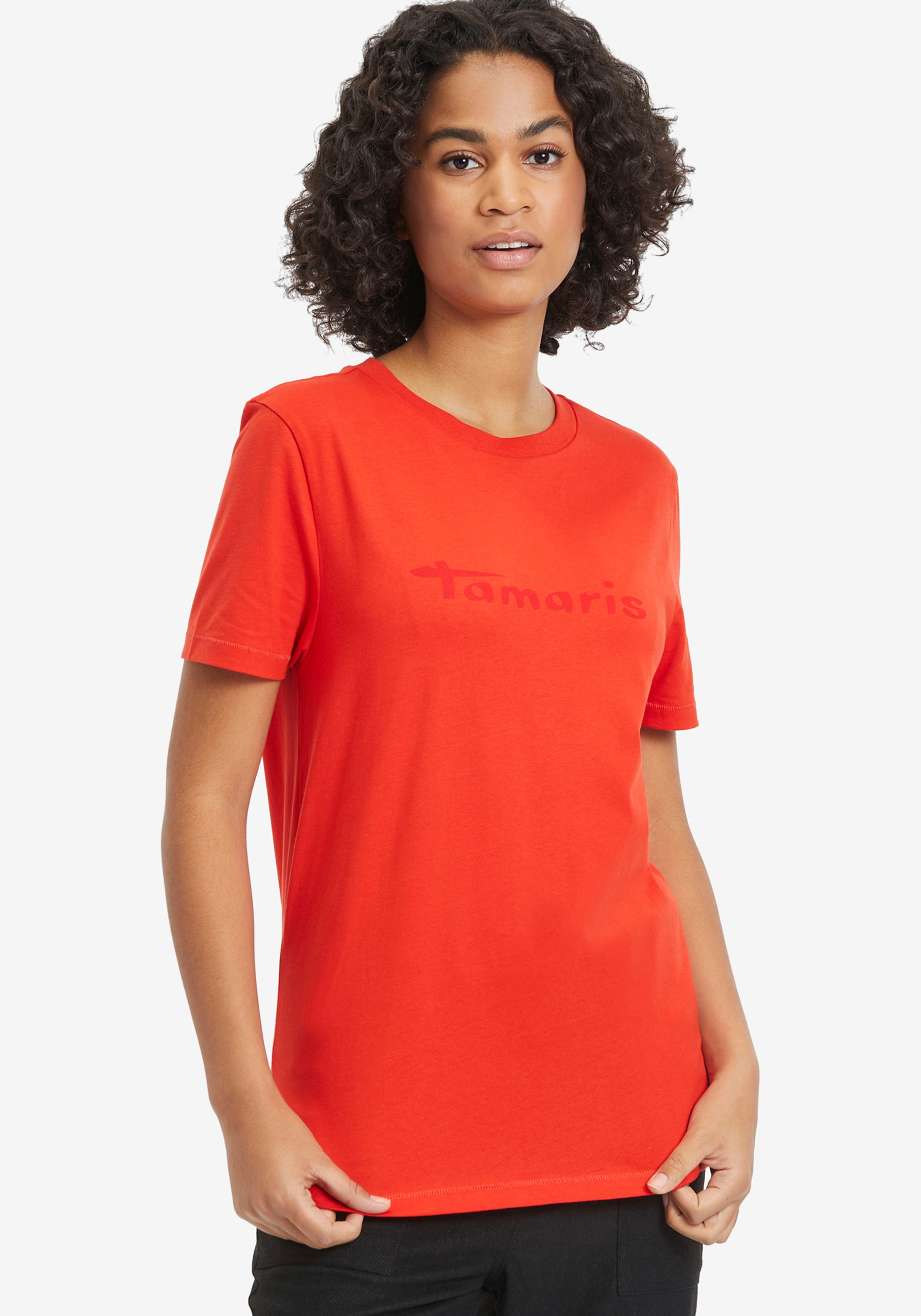 Rundhalsausschnitt NEUE online BAUR Tamaris T-Shirt, mit bestellen KOLLEKTION | -