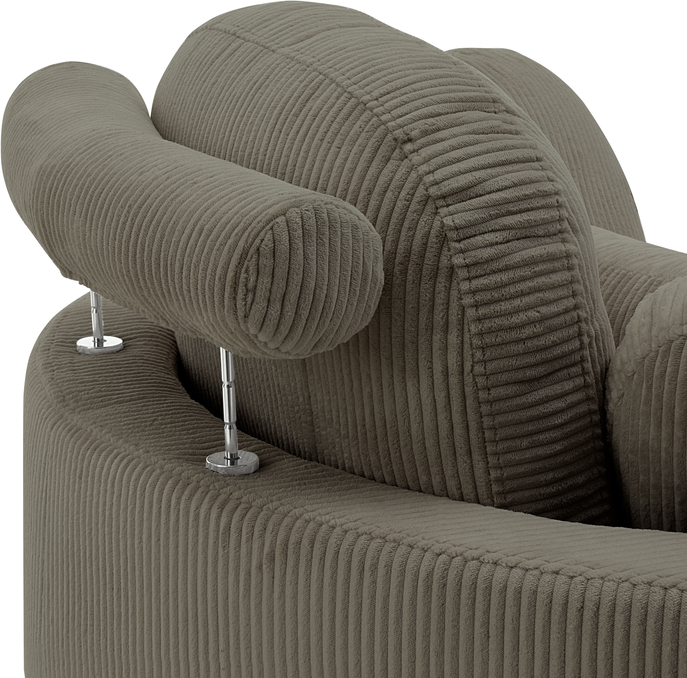 OTTO home Loveseat »Riko« Rückenstütze verstellbar, inklusive Stauraumhocker