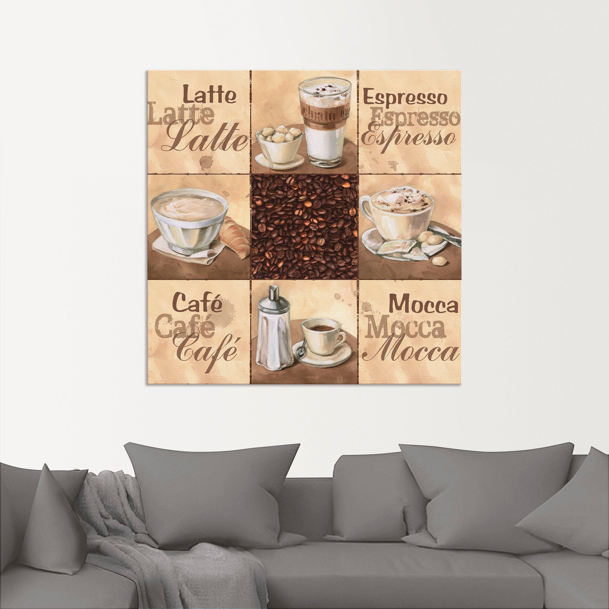 Artland Wandbild "Kaffee Collage II", Getränke, (1 St.), als Alubild, Outdo günstig online kaufen