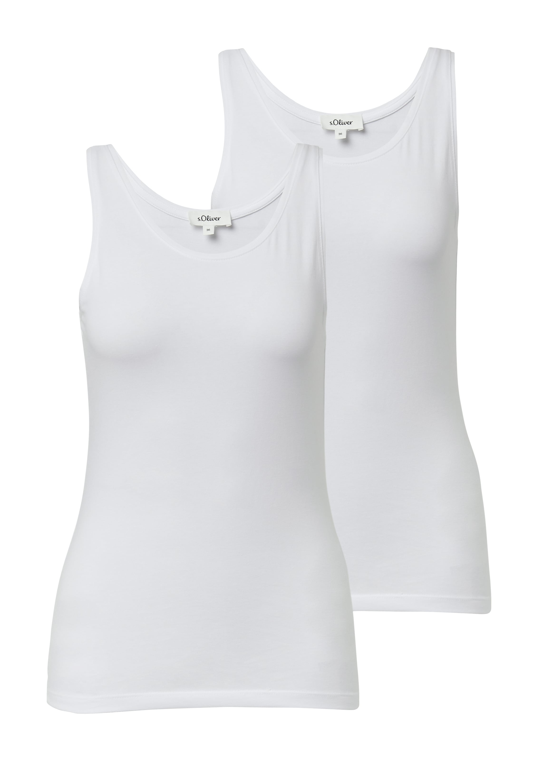 s.Oliver Tanktop, (2 tlg.), 2-er Pack, Sommertop, mit Stretch günstig online kaufen