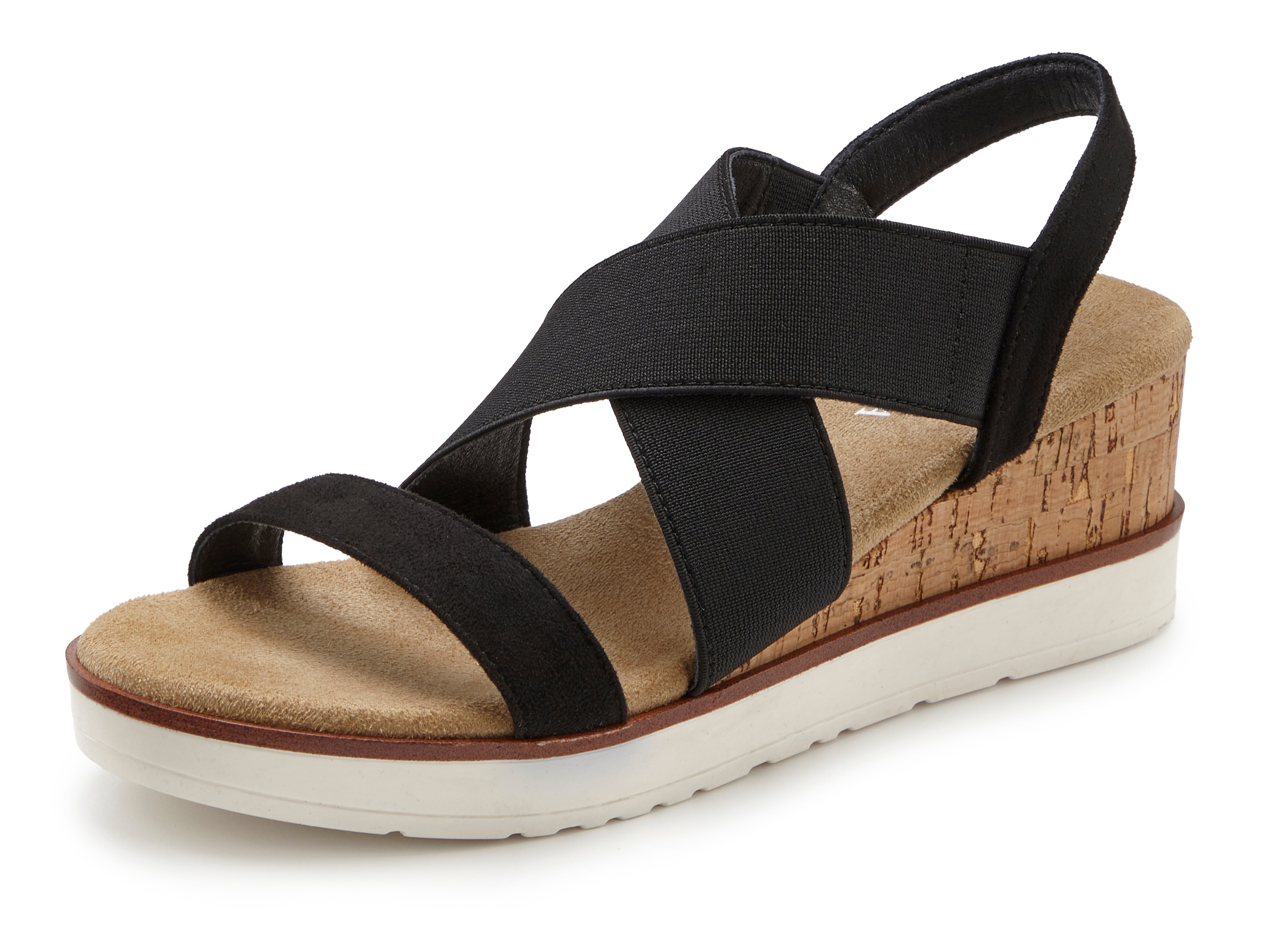 LASCANA Sandalette "Sommerschuh, offener Schuh, Sandale" mit elastischen Ri günstig online kaufen