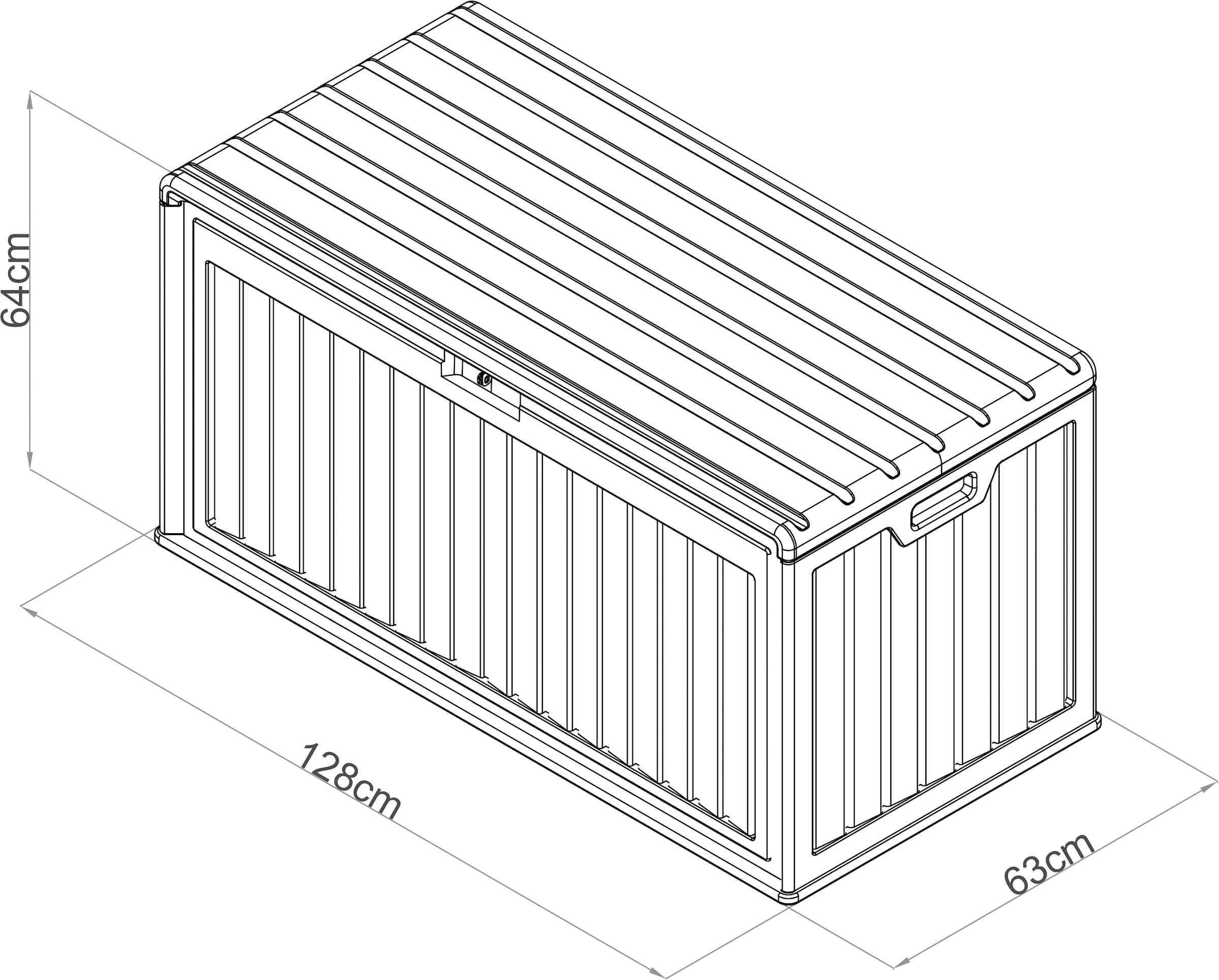 WESTMANN Kissenbox »Kunststoff-Gartenbox XXL Silva 570l, Anthrazit« 74x150x66cm, stabile und wetterfeste Konstruktion aus Kunststoff