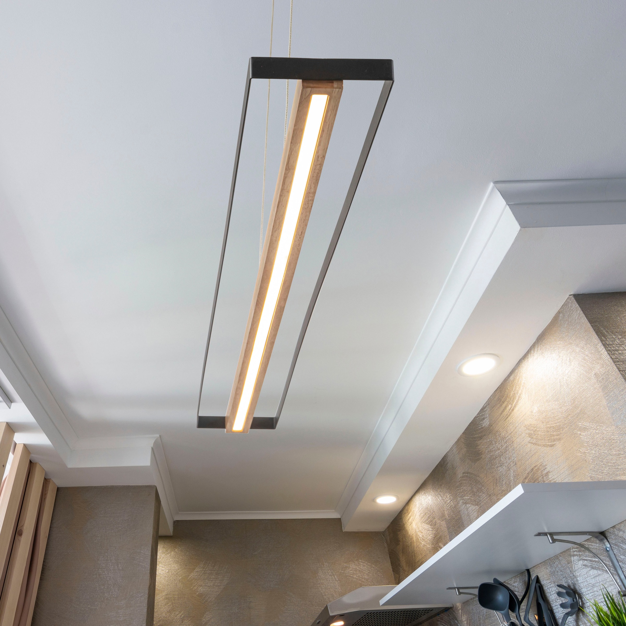 Home affaire LED Pendelleuchte »Percht«, 1 flammig, Leuchtmittel LED-Board | LED fest integriert, in der Höhe anpassbar, Warmweiß