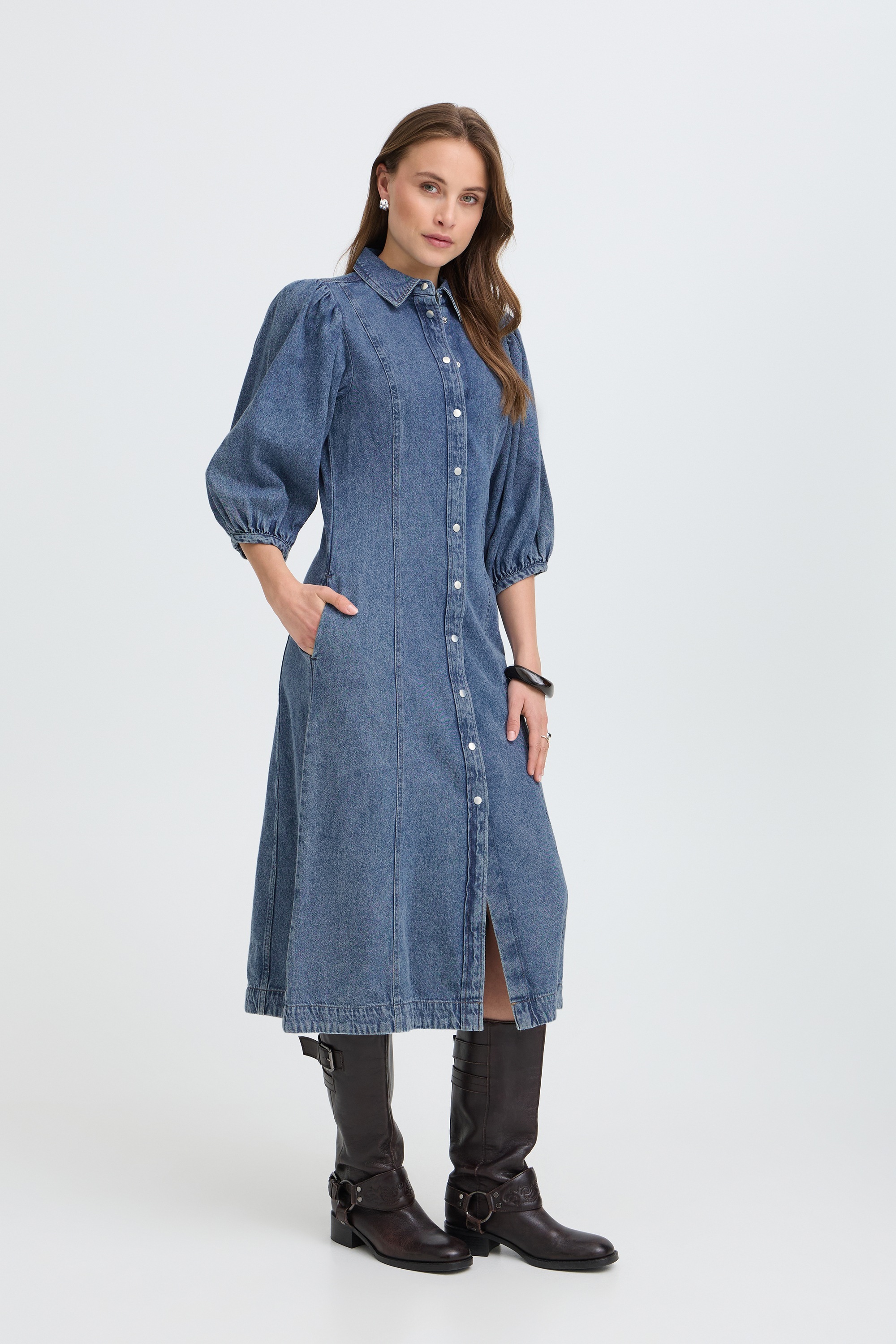 b.young Jeanskleid »Damen Denimkleid BYKAPUCA«