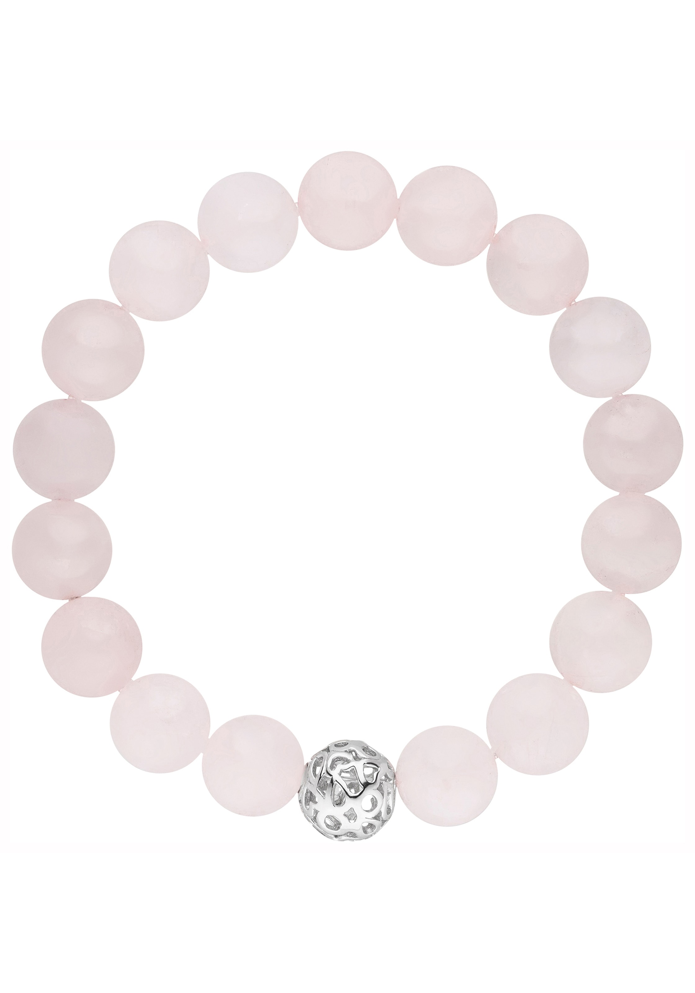 JOBO Armband, mit Rosenquarz und 925 Silber
