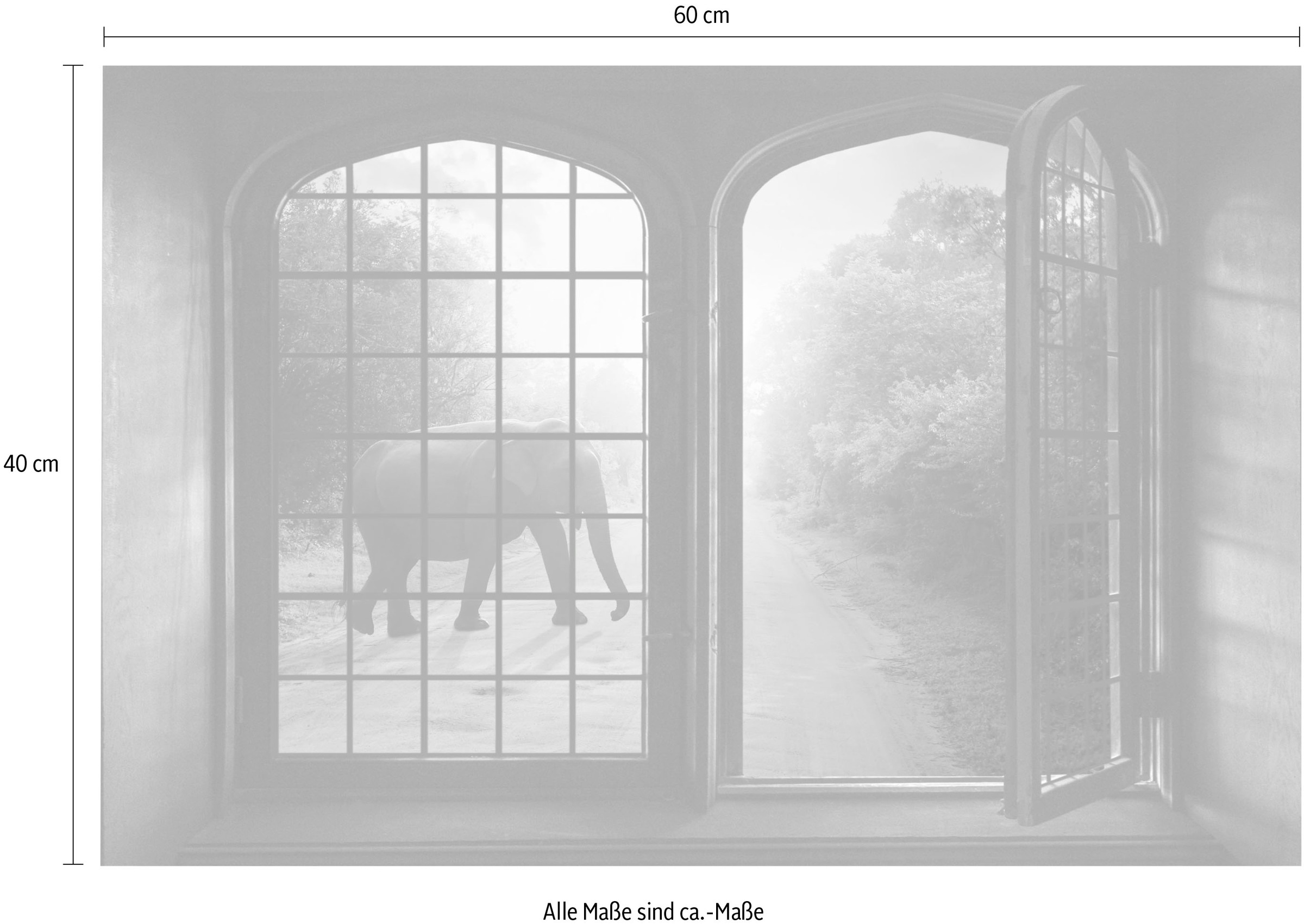 queence Wandsticker »Elefant«, Wandsticker, Wandbild, selbstklebend, 3D, Fenster
