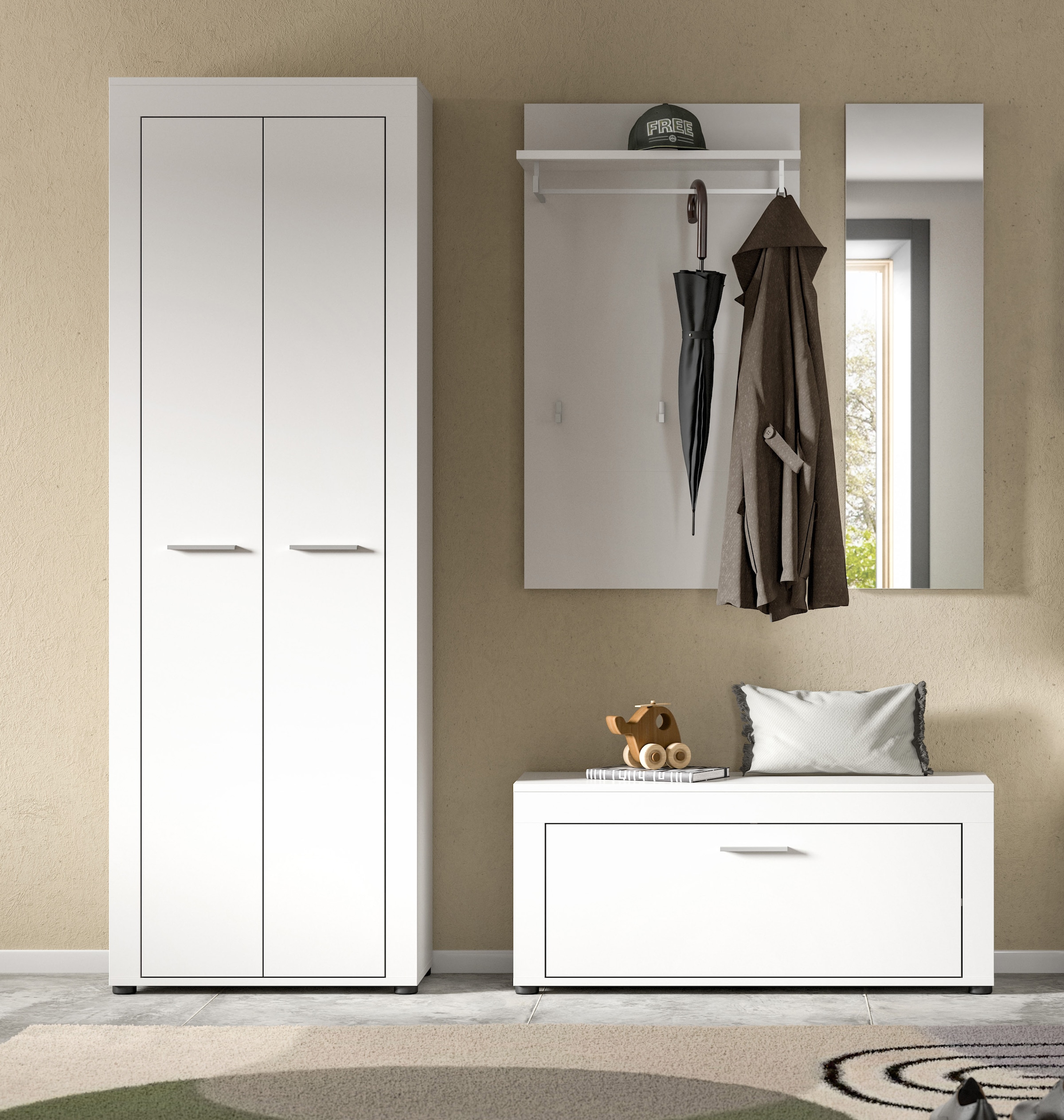INOSIGN Garderoben-Set »Aosta«, (Set, 4 St.), Aosta, Höhe 191 cm, 4-tlg. Garderobenset, Flur, Diele