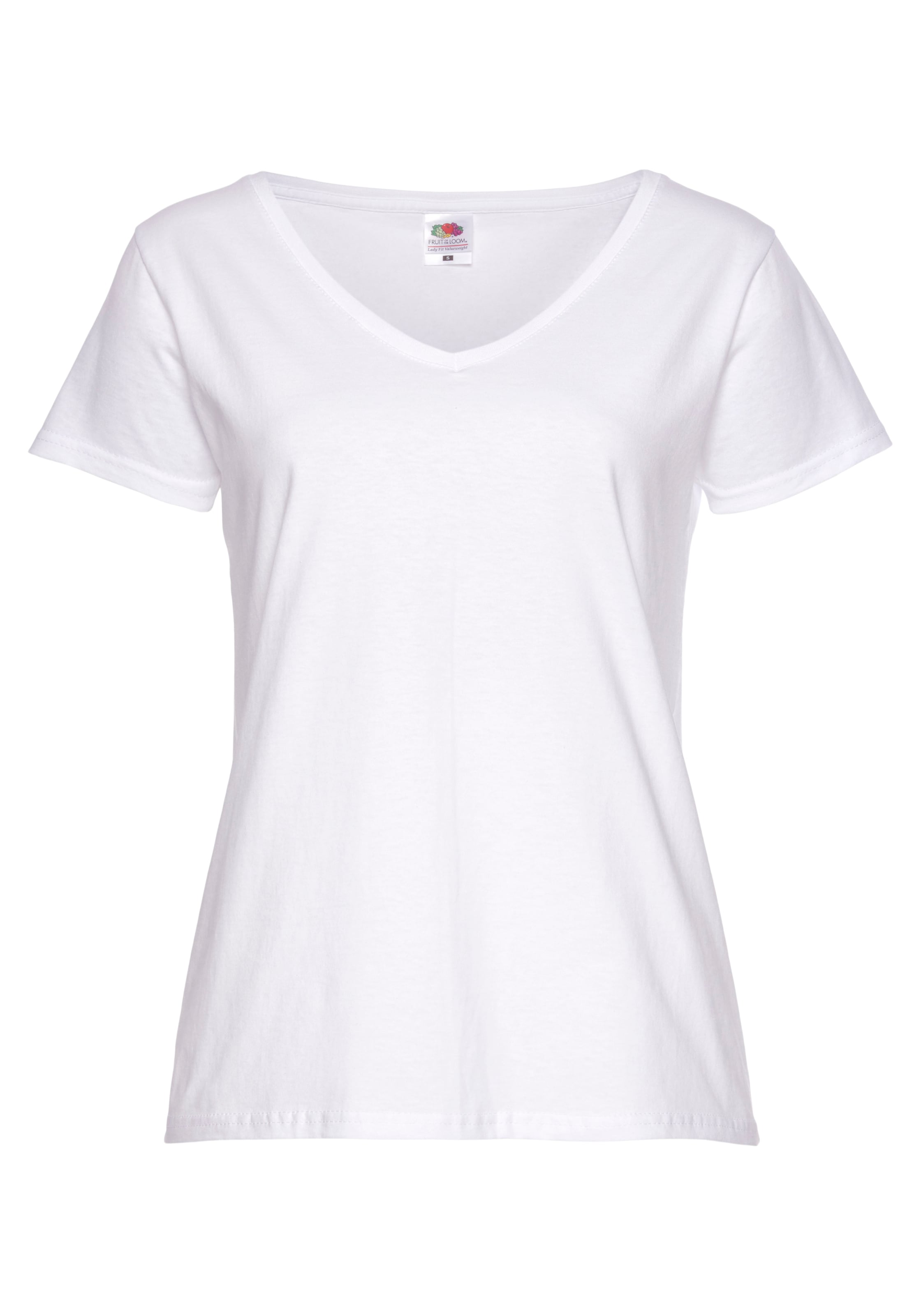 Fruit of the Loom V-Shirt »Lady-Fit Valueweight V-Neck«, (Packung, 2 tlg., 2er-Pack)