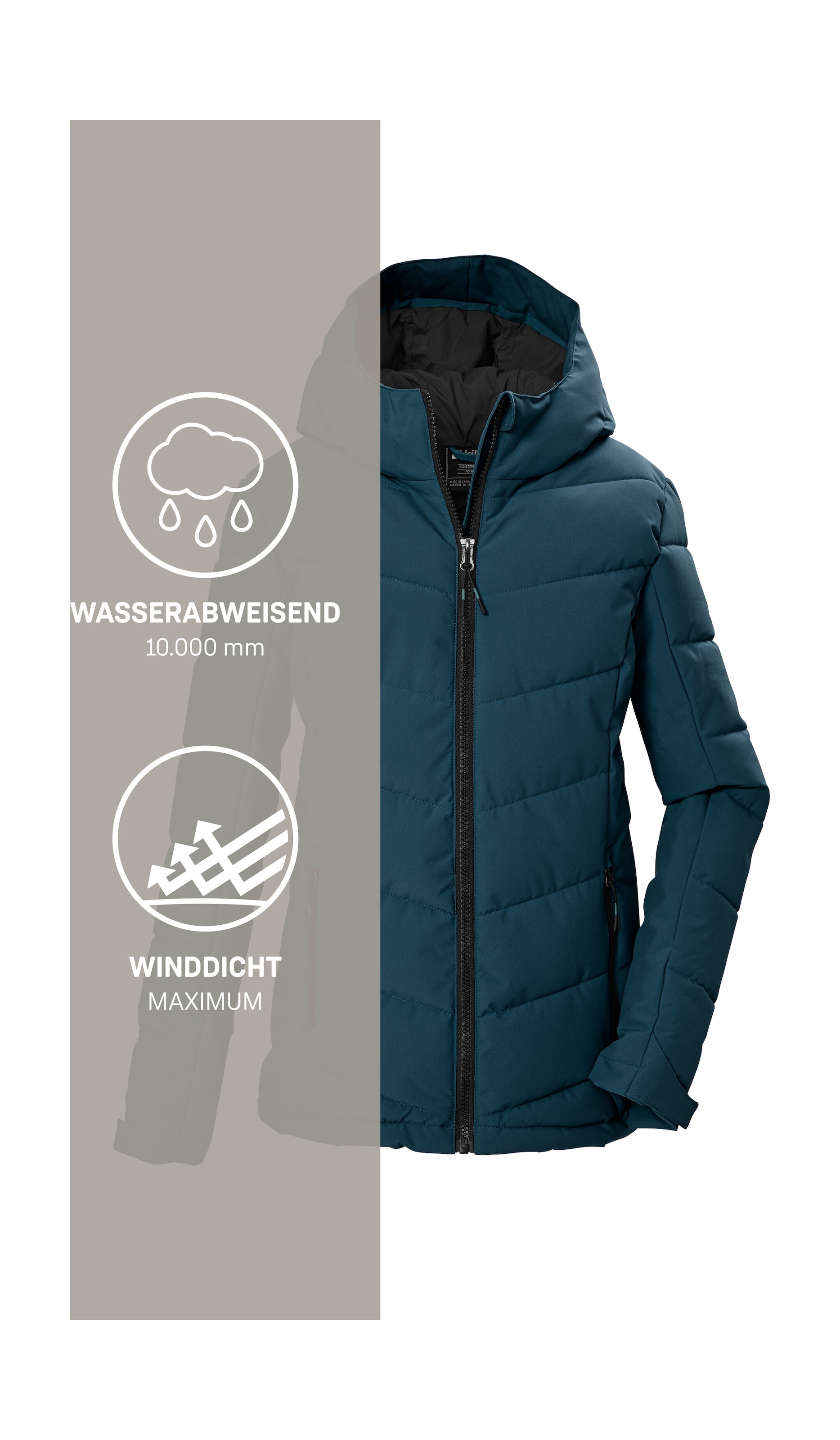 Killtec Steppjacke »KOW 220 GRLS QLTD JCKT« Winddichte, wasserabweisende Kinderjacke mit verstellbaren Bündchen