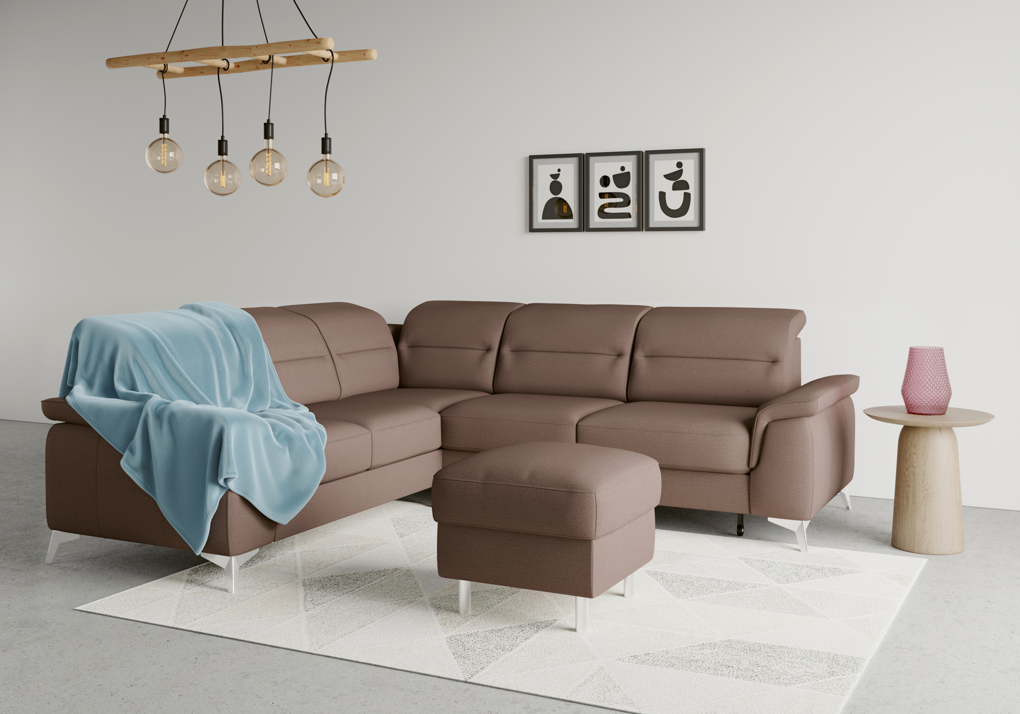 sit&more Ecksofa "Sinatra L-Form" optional mit Kopfteilverstellung und Armteilfunktion