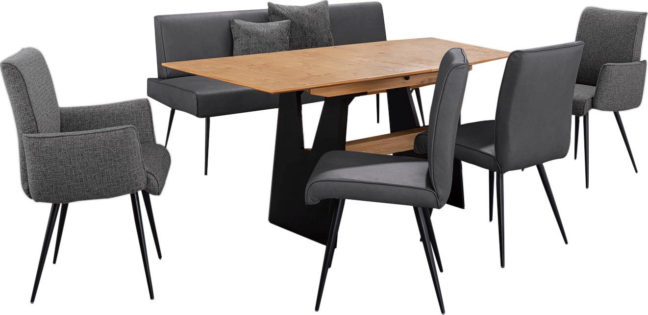 K+W Komfort & Wohnen Essgruppe "Giacomo I" Polsterbank, 2 Stühle und 2 Arml günstig online kaufen