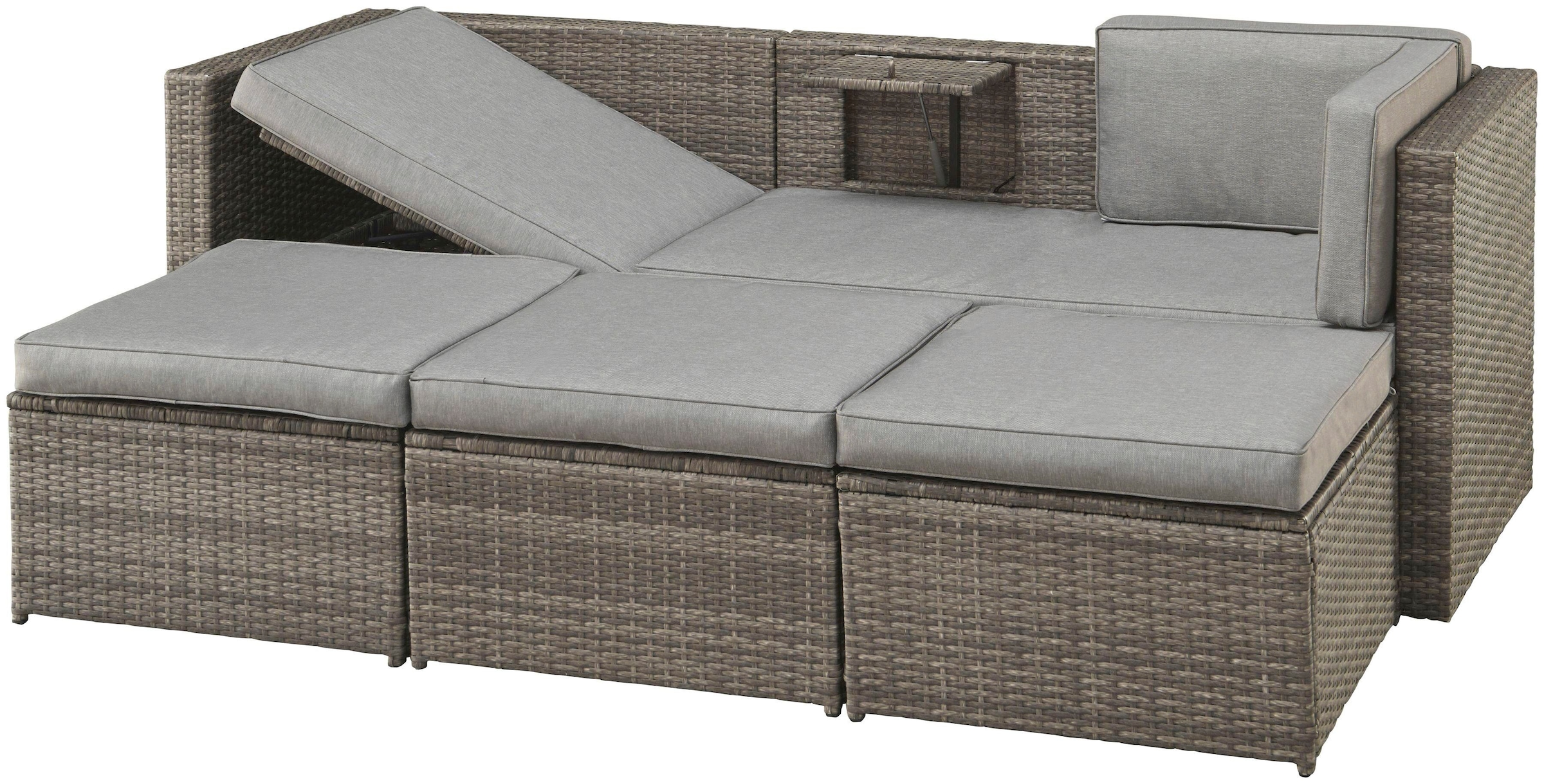 KONIFERA Gartenlounge-Set »Lagos Premium«, (13 tlg.), 3er-Sofa, 3 Hocker, Tisch, Polyrattan