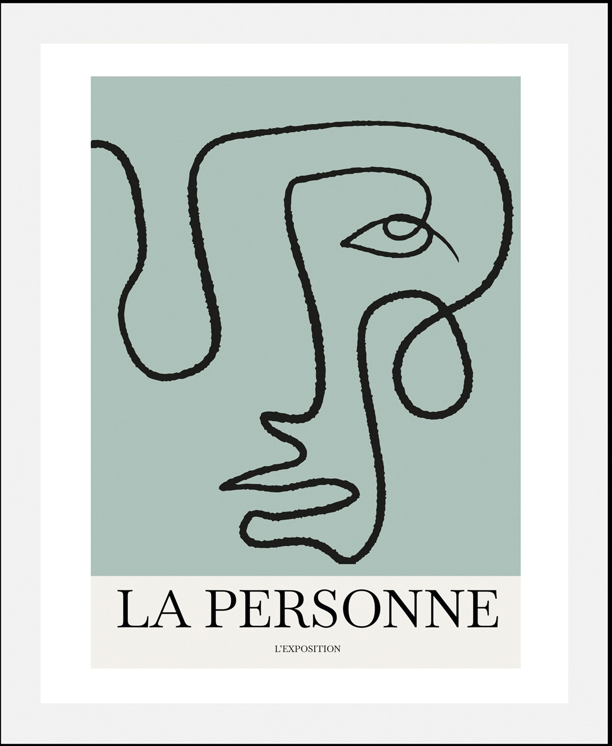 queence Bild "La Personne" Abstrakt  Figuren  Gesicht  Schriftzug  Schriftz günstig online kaufen
