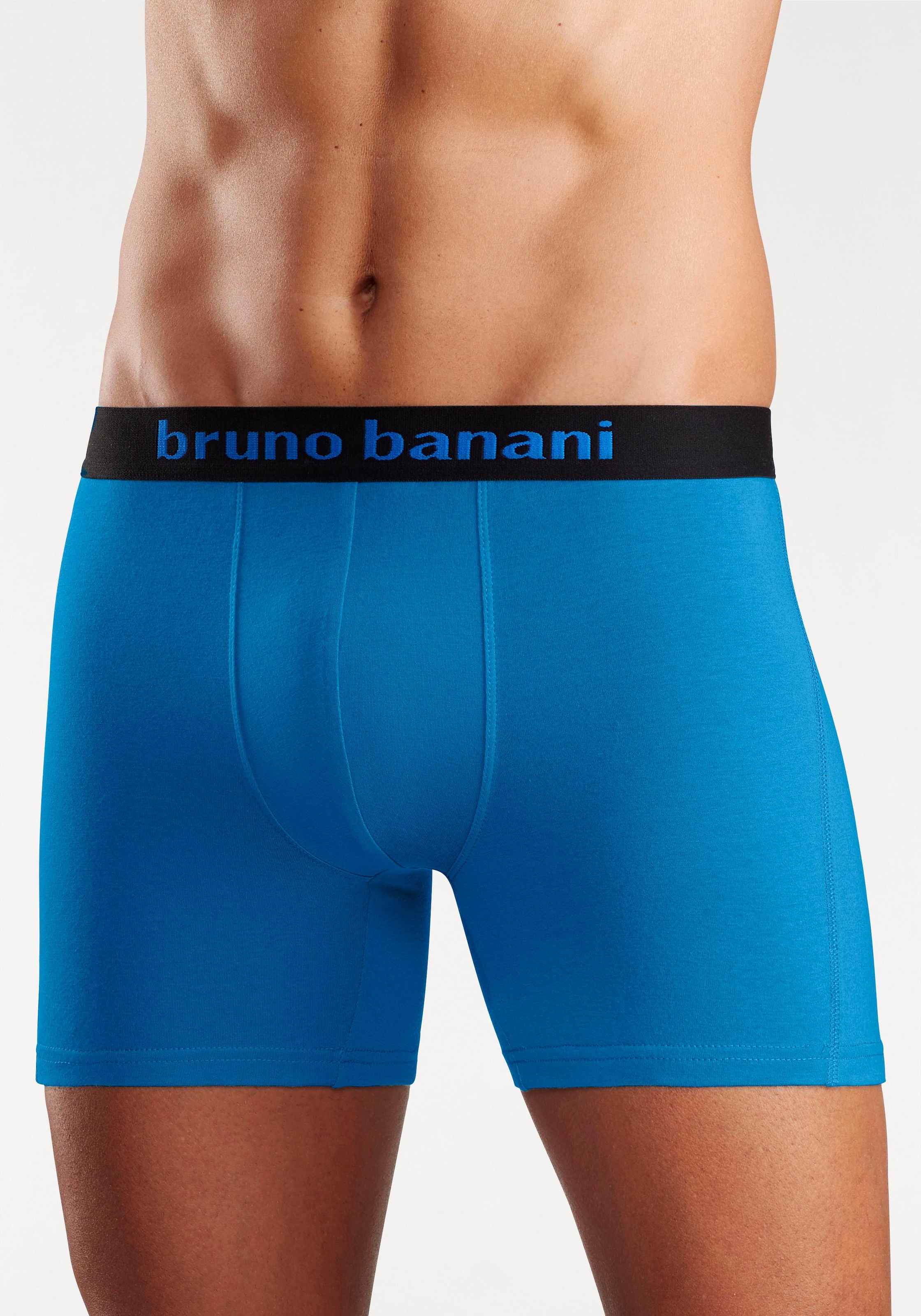 Bruno Banani Boxer »Unterhose für Herren«, (Packung, 4 St.), mit längerem Bein und auffälligen Logobund